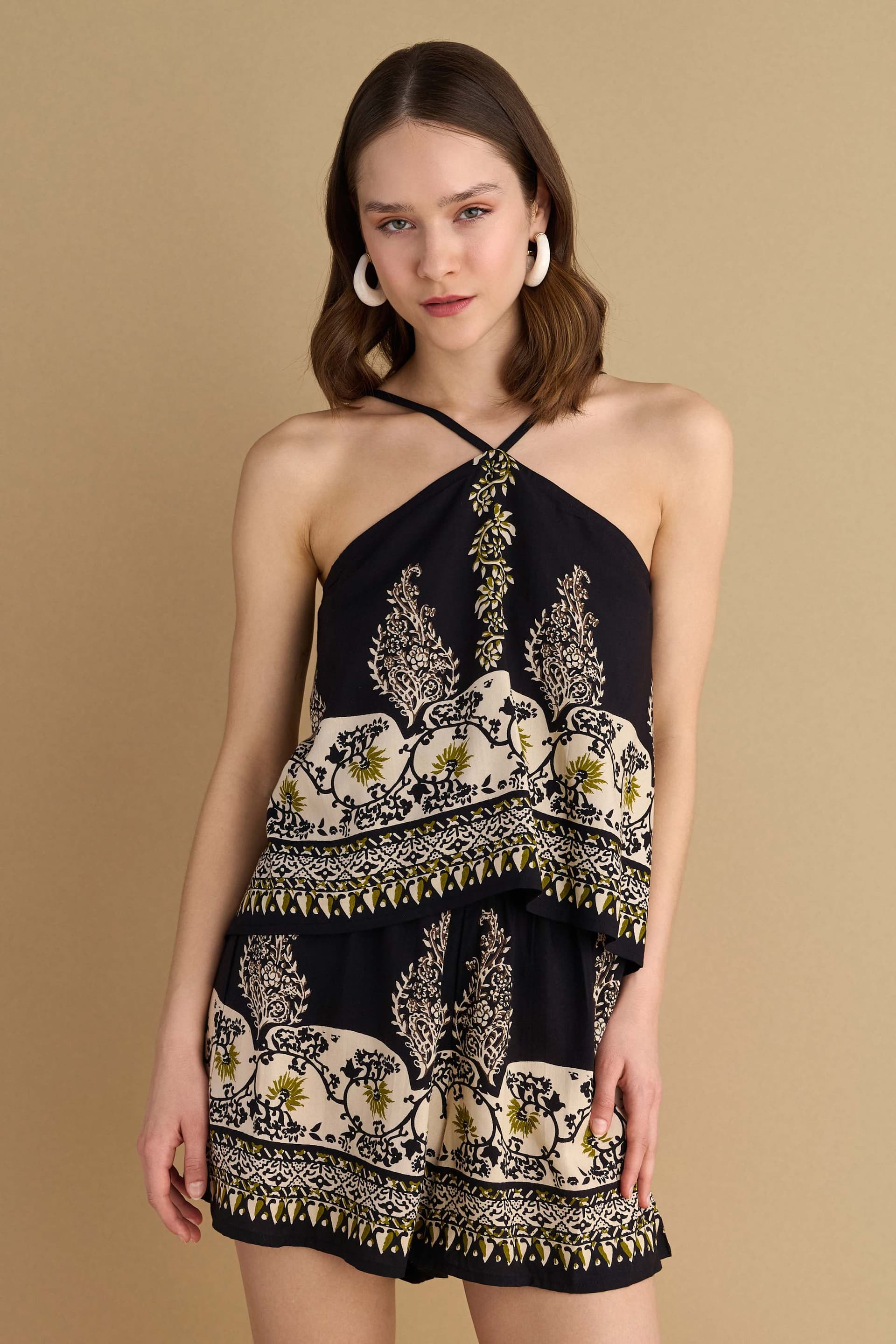 Overall κοντό εμπριμέ - Πολύχρωμο