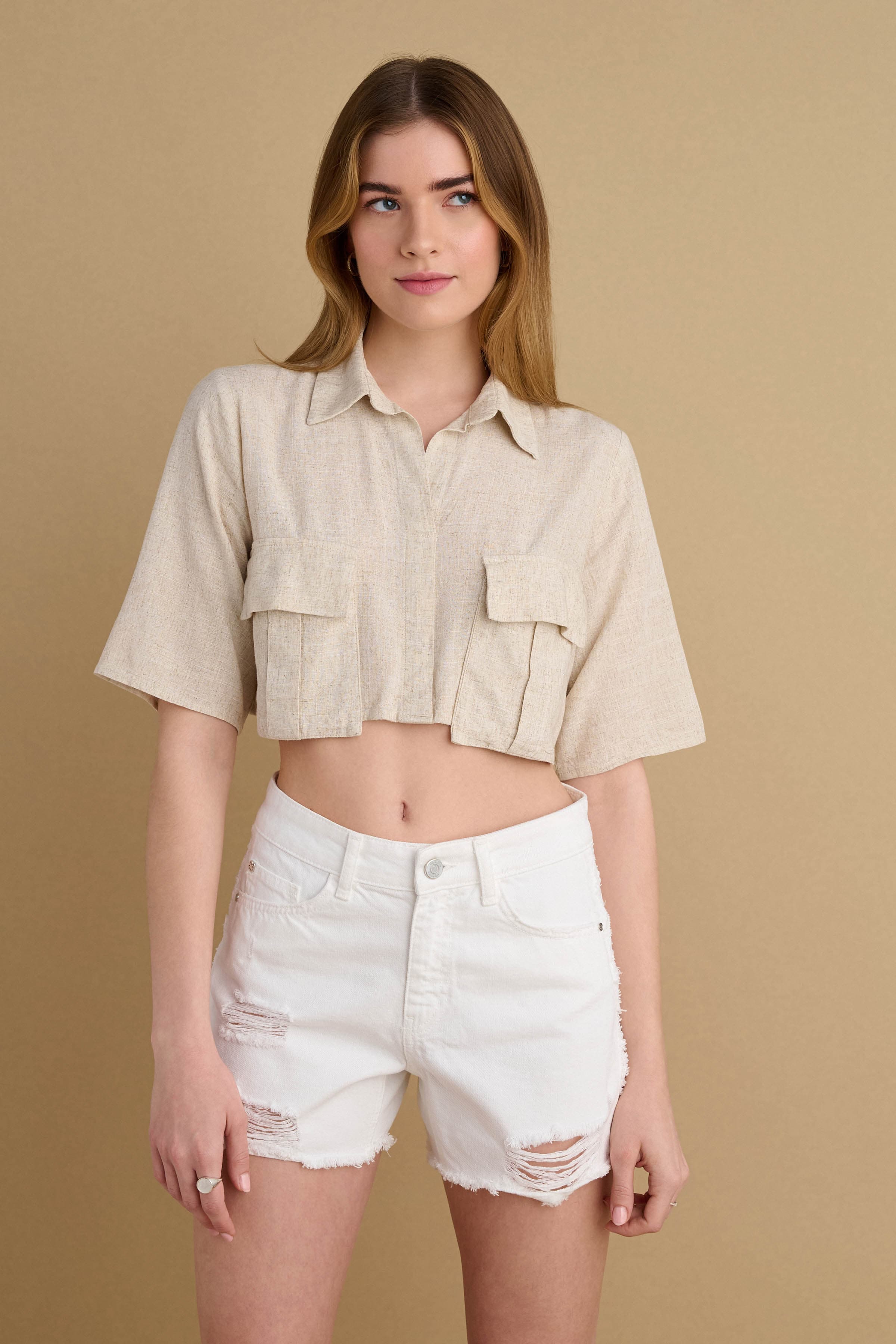 Σορτς με σκισίματα - Λευκό