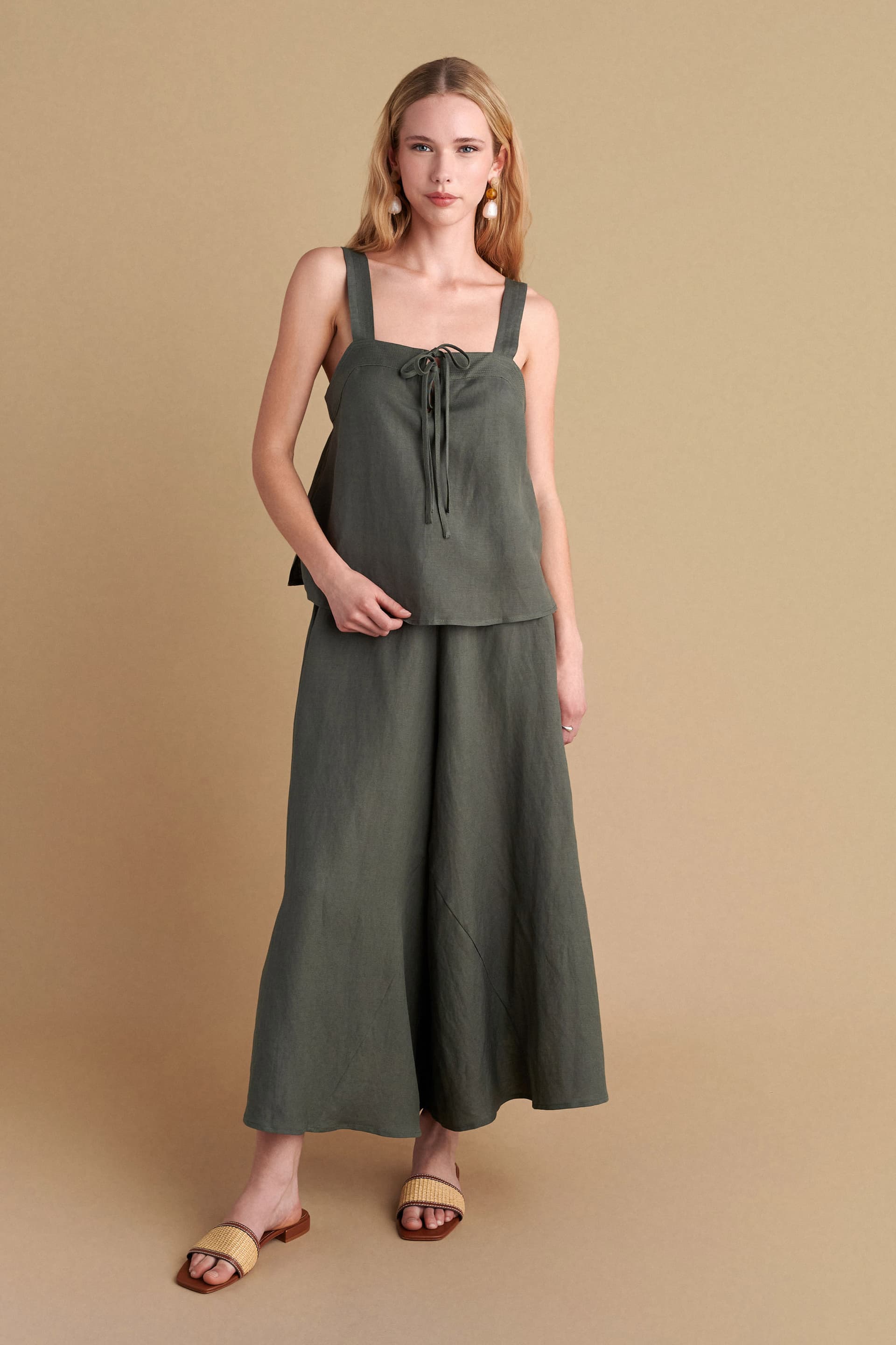 Τοπ λινό - Χακί