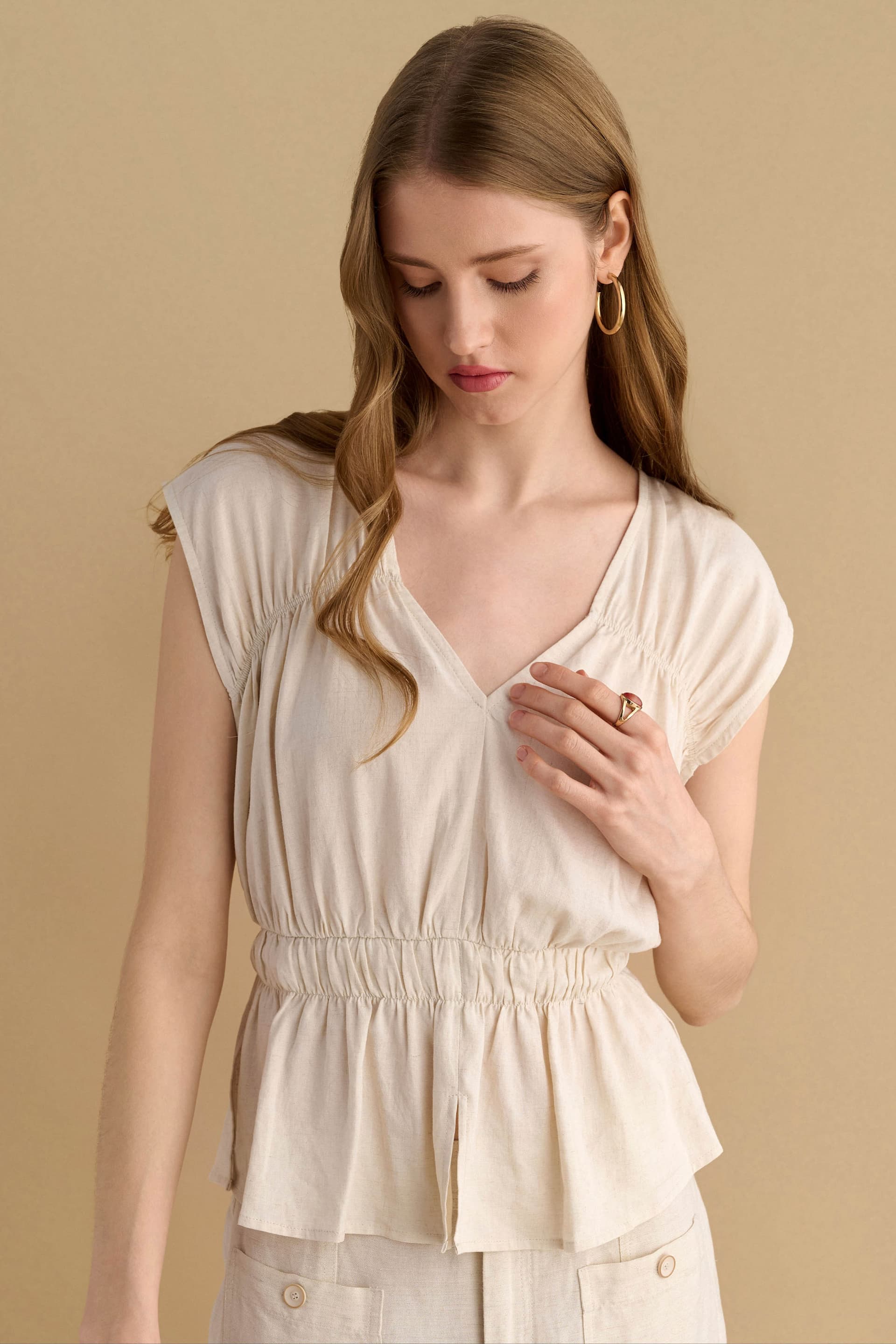 Τοπ με ζώνη - NATURAL