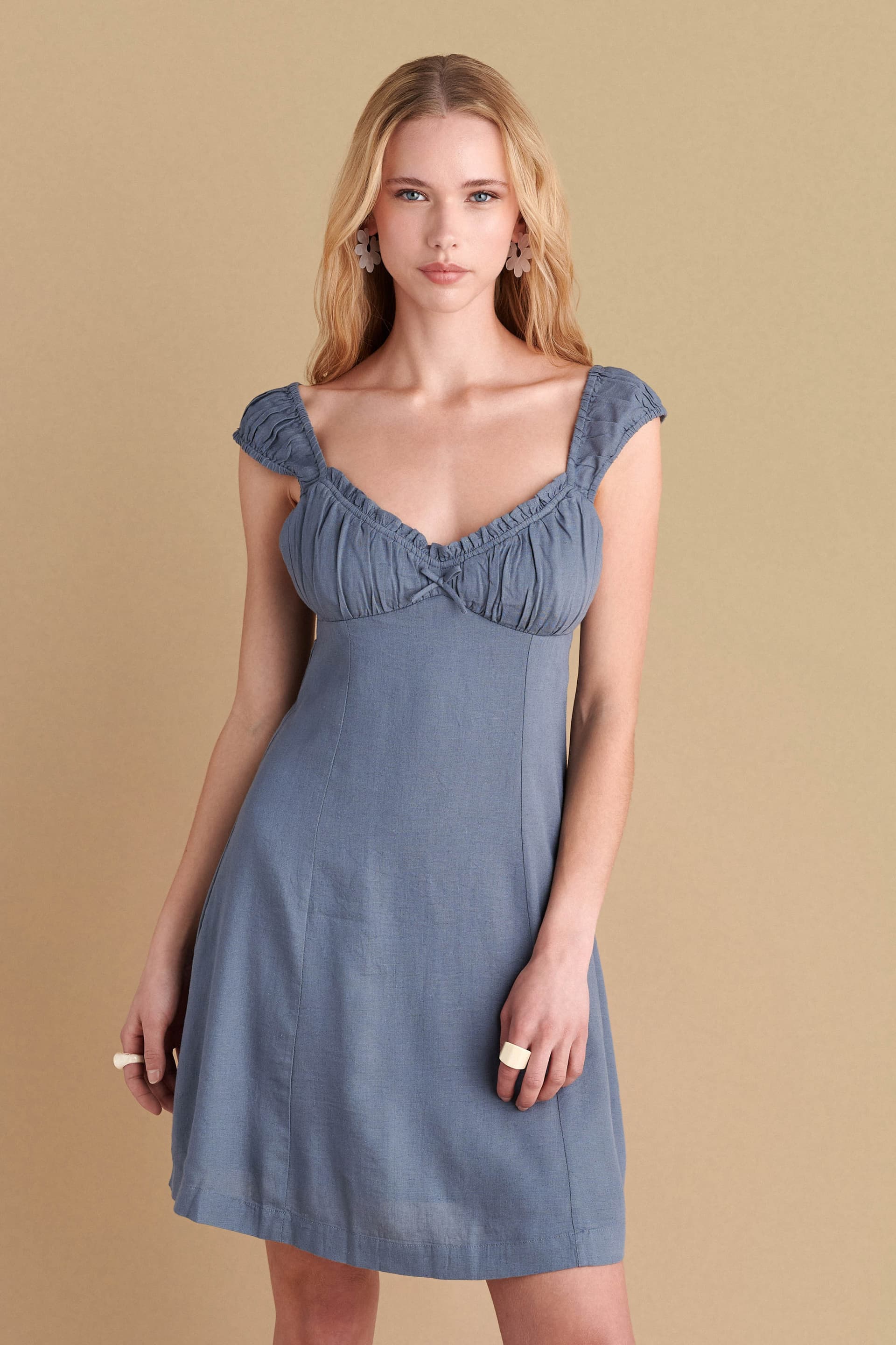 Φόρεμα μίνι αμάνικο - GREYBLUE