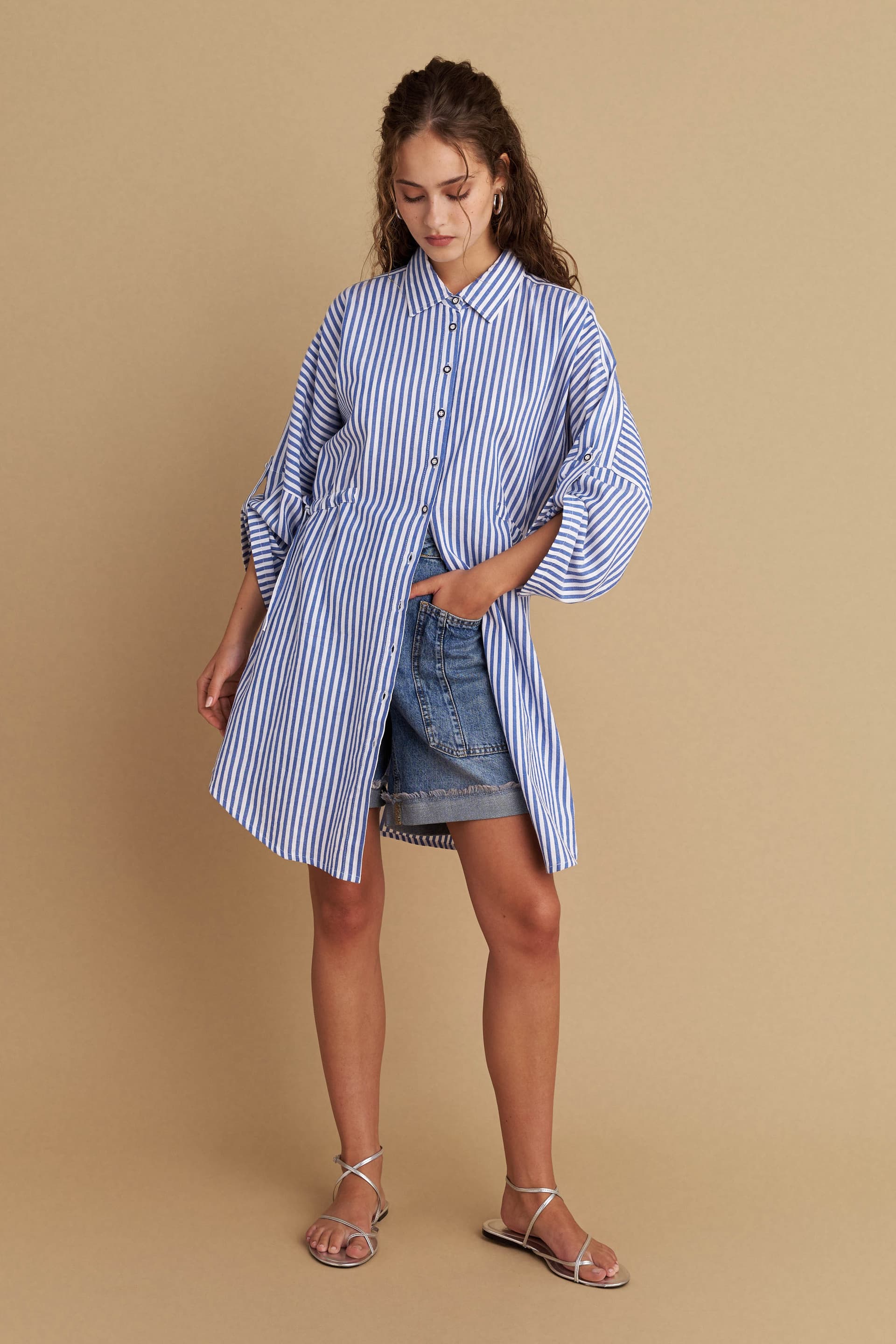 Πουκάμισο μακρύ ριγέ - Μπλε