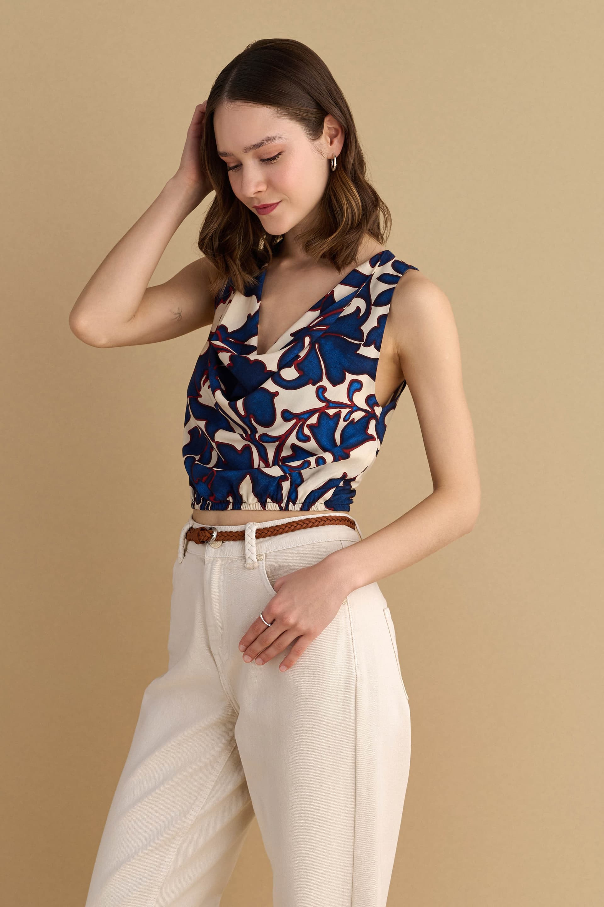 Τοπ αμάνικο εμπριμέ - Πολύχρωμο