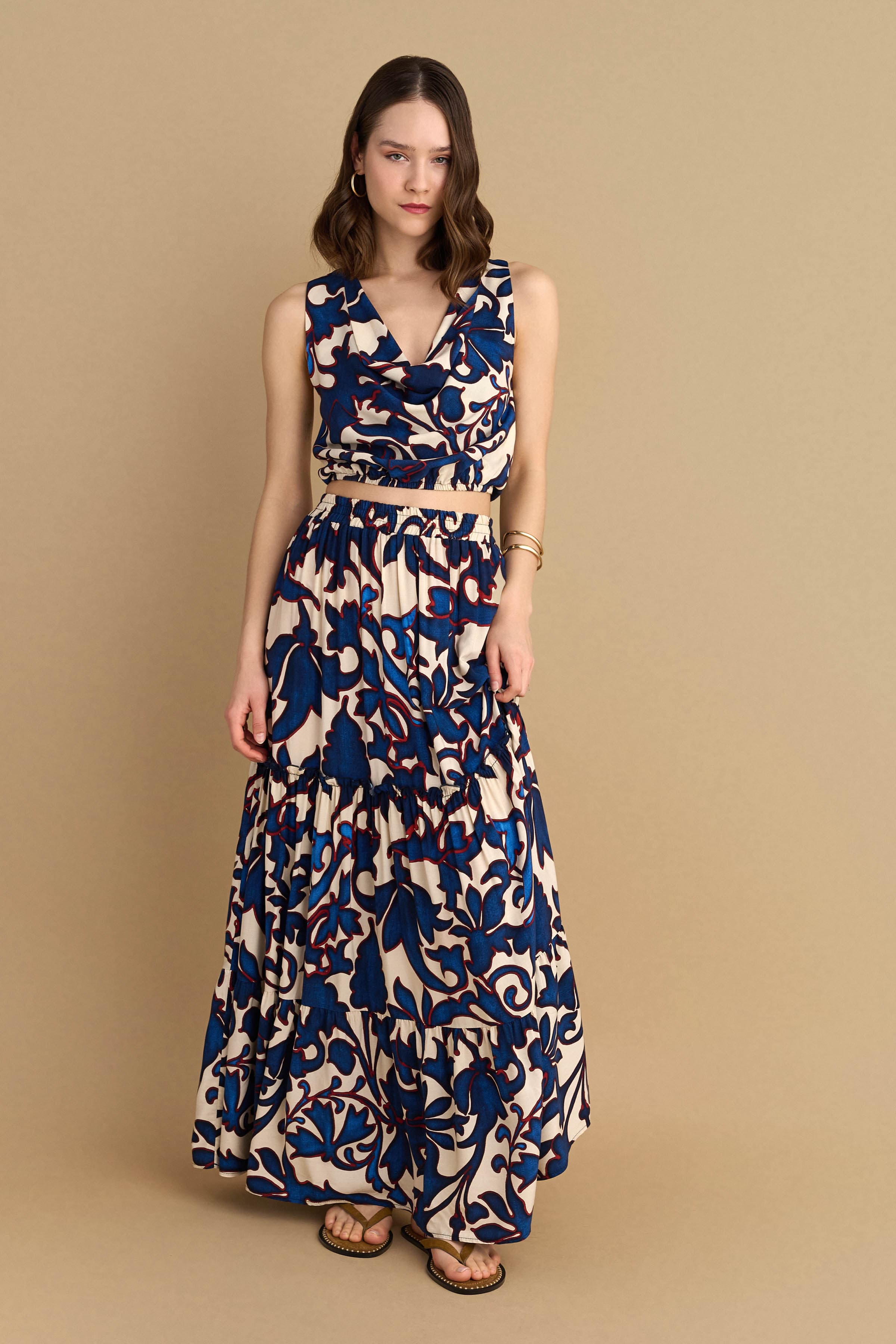 Φούστα μακριά εμπριμέ - Πολύχρωμο