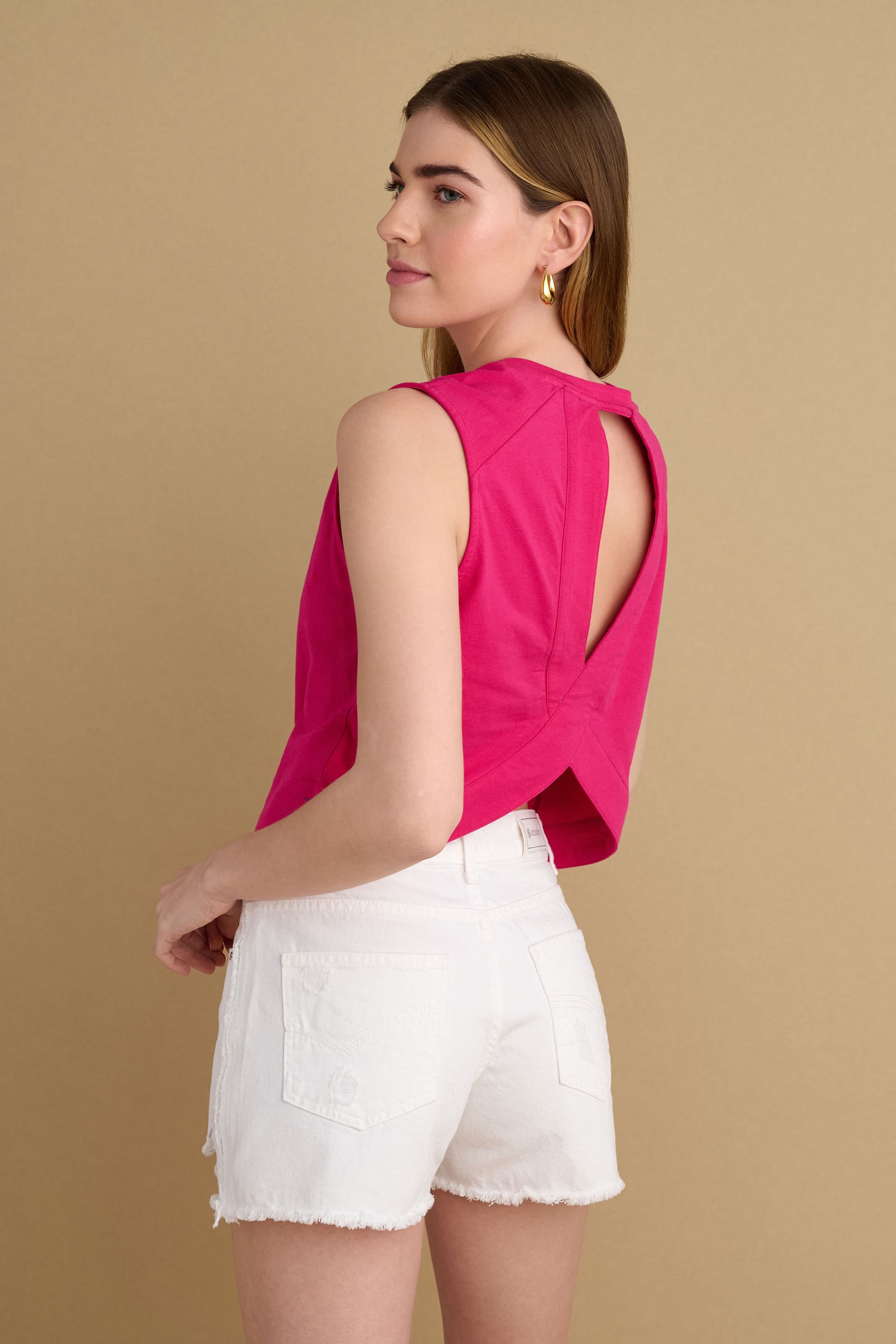 Τοπ με άνοιγμα στη πλάτη - FUCHSIA