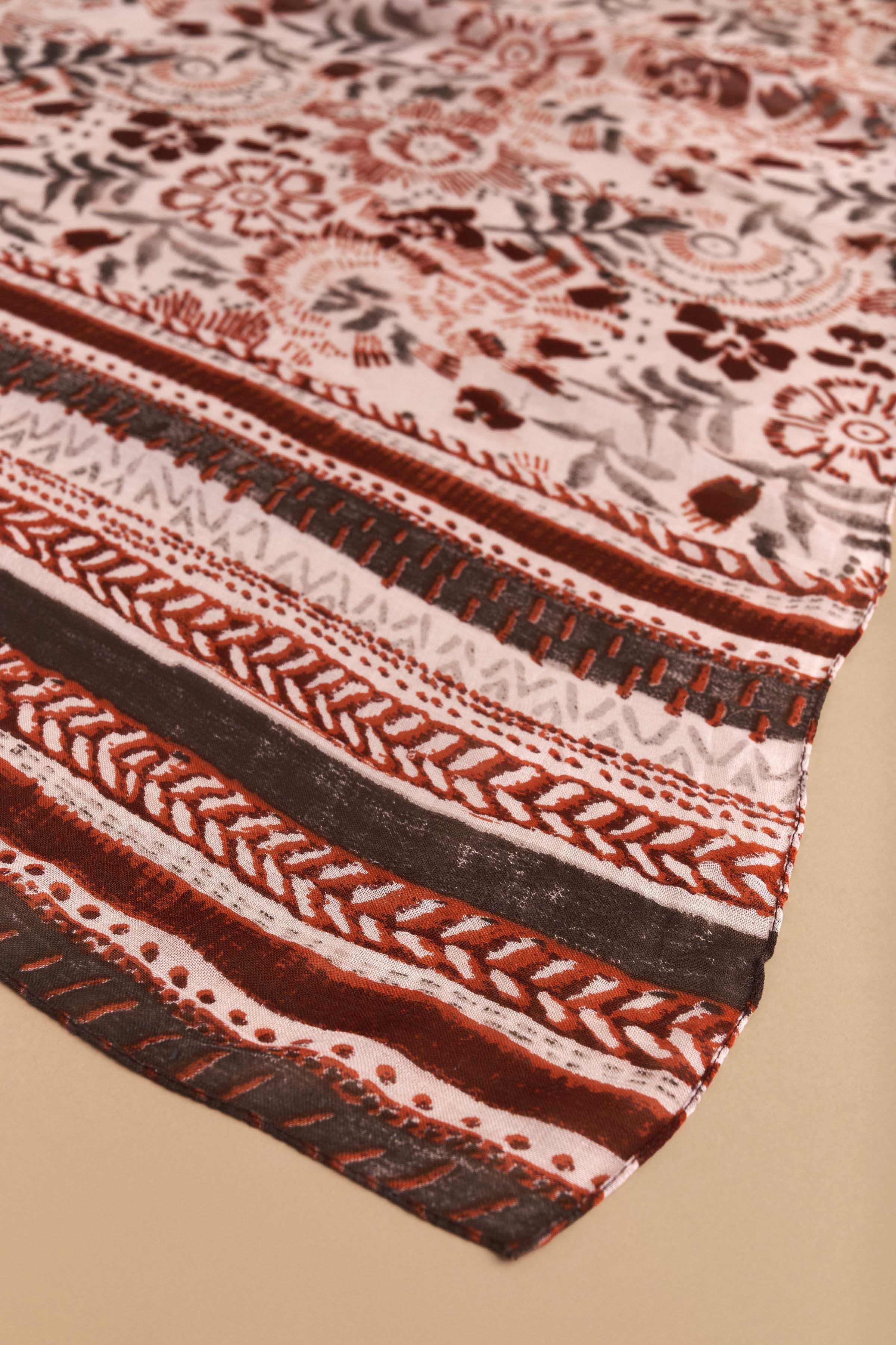 Φουλάρι με συνδυασμό μοτίβων - Πολύχρωμο