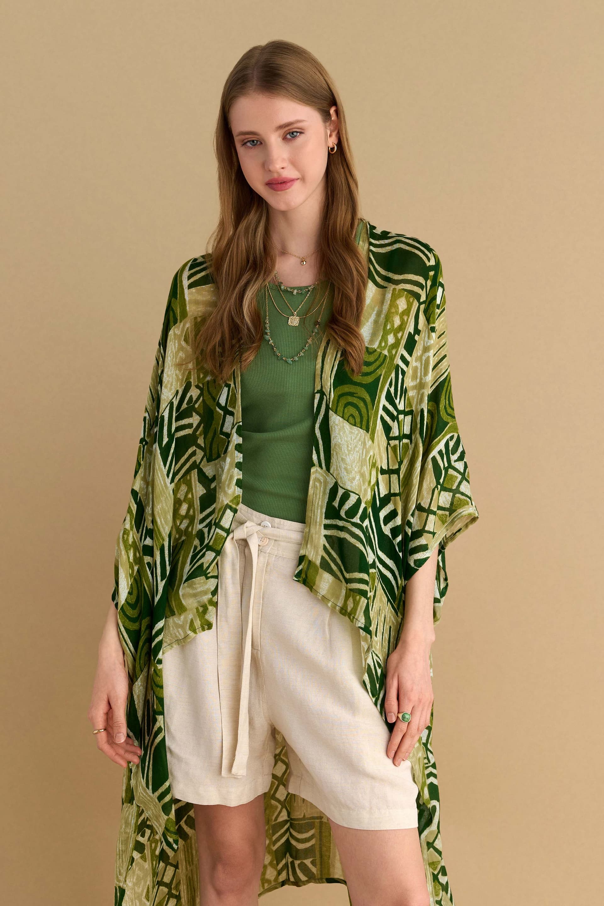 Αέρινο κιμονό - Πολύχρωμο