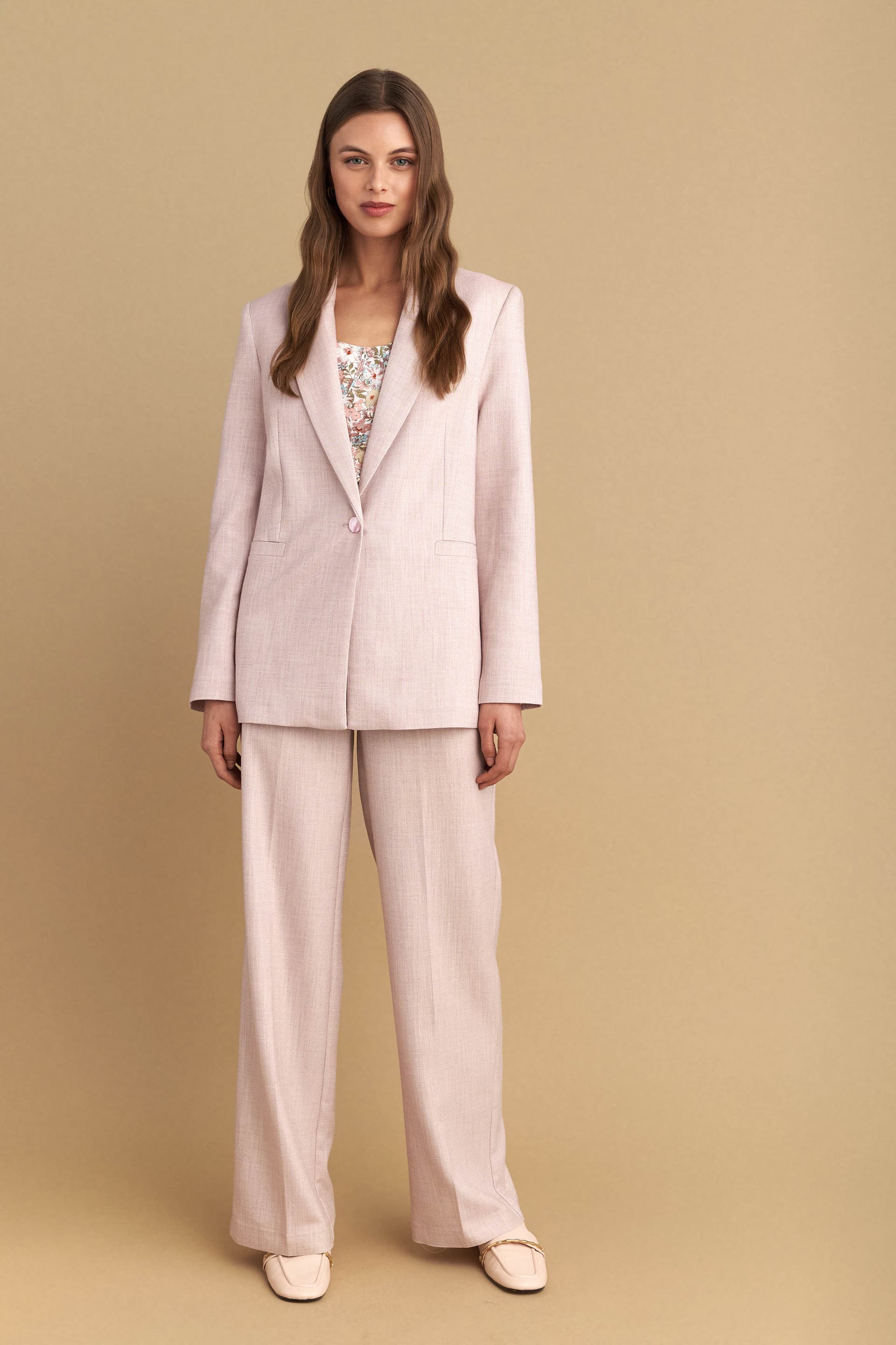 Μονόκουμπο μεσάτο σακάκι - Ροζ