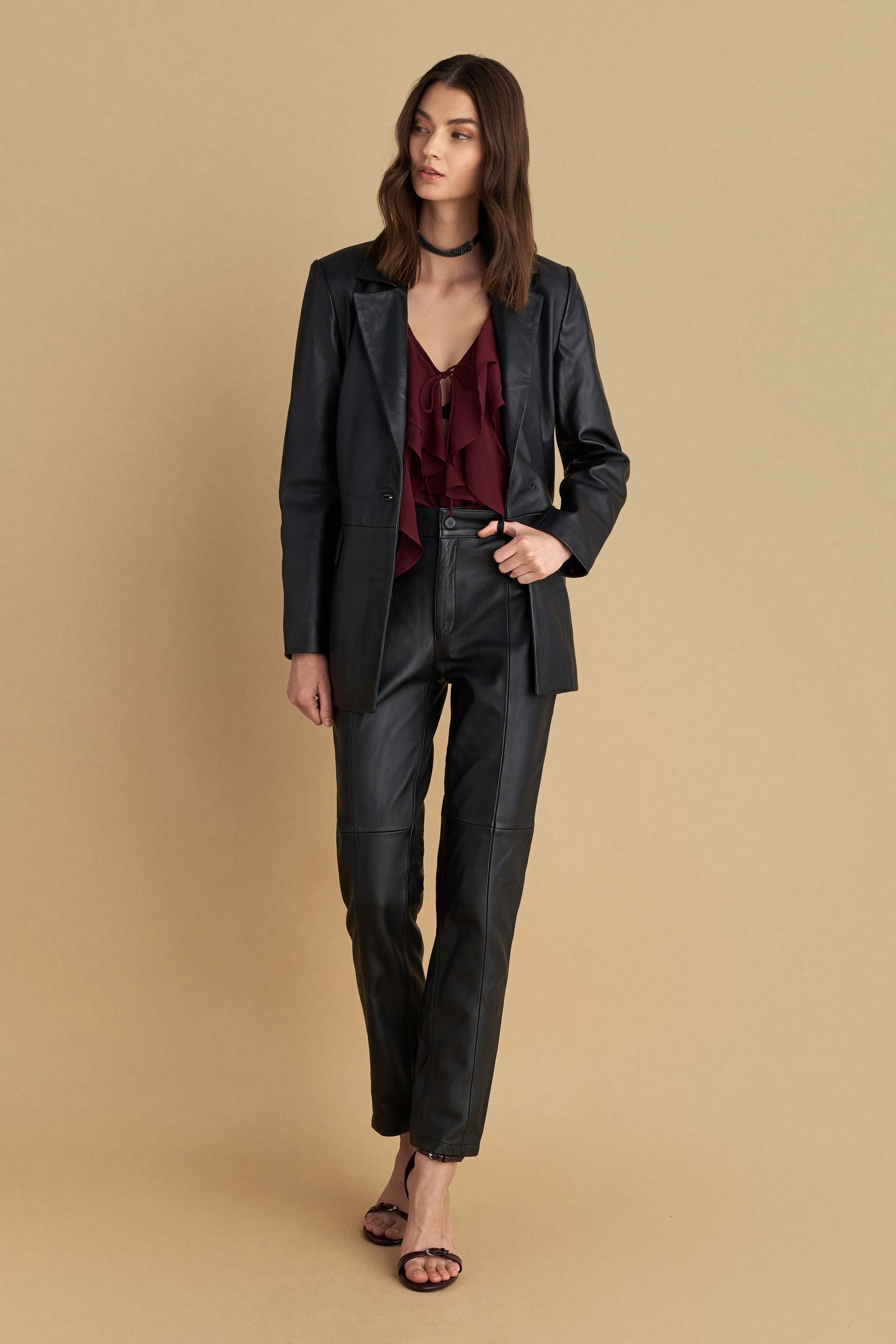 Παντέλονι δερμάτινο - Μαύρο