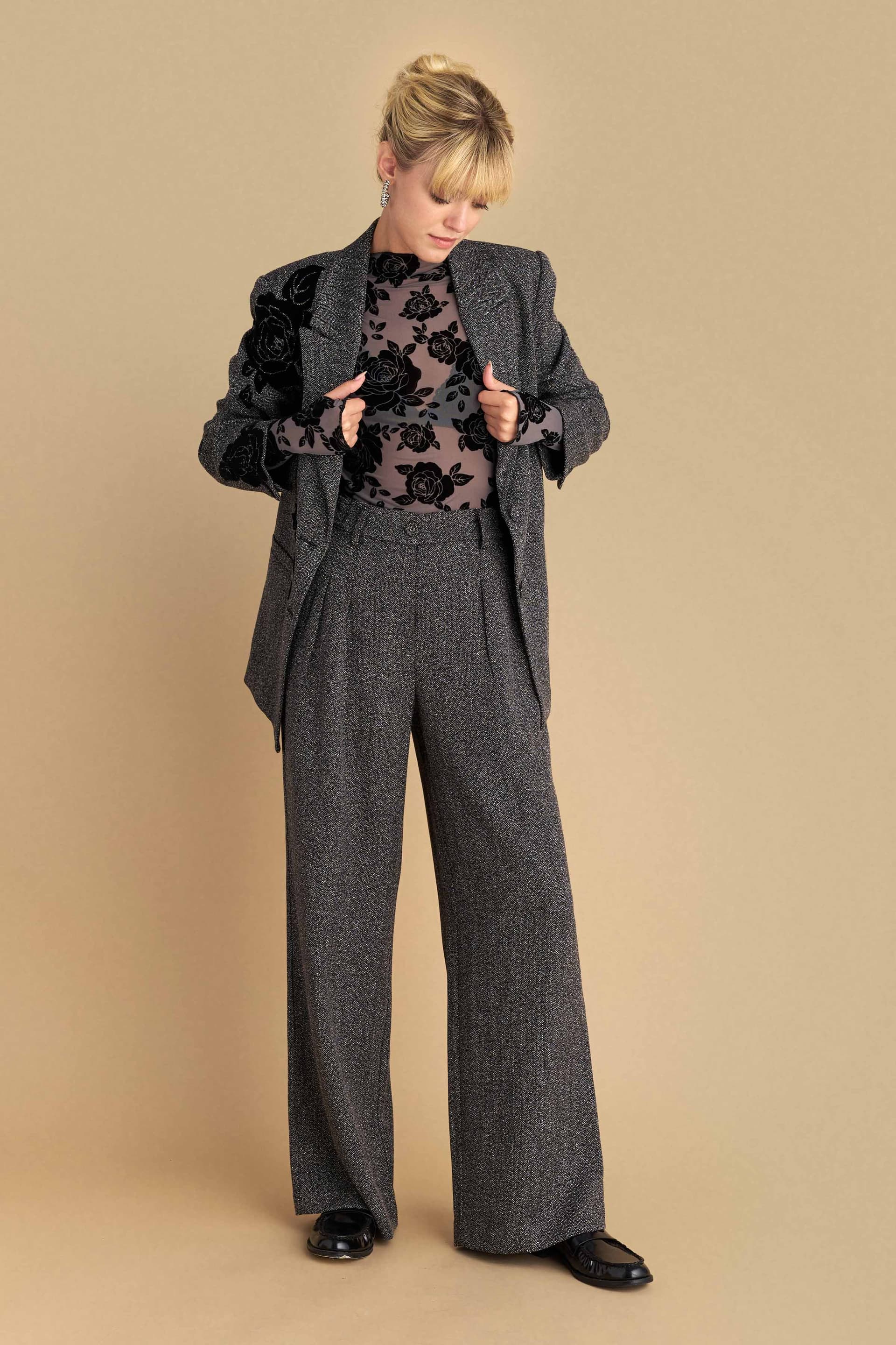 Παντελόνι formal με ελαστική μέση - Μαύρο