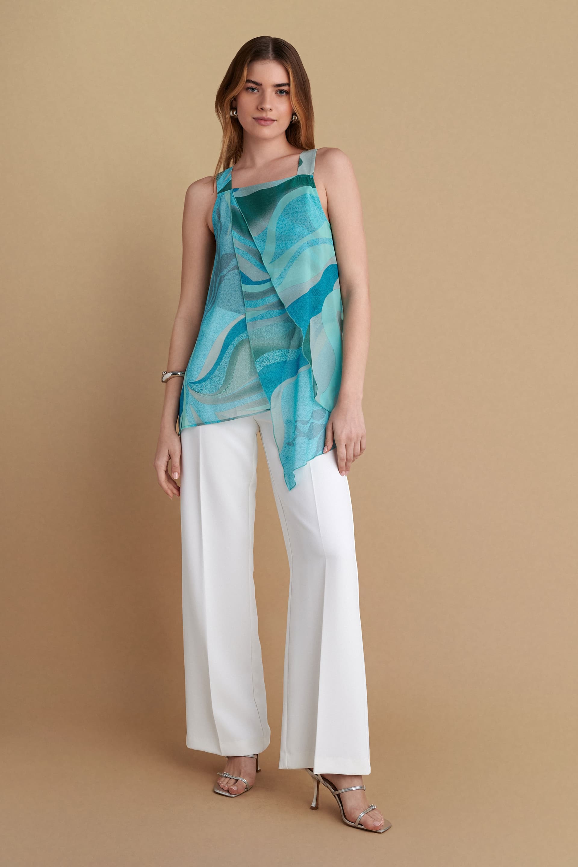 Τοπ εμπριμέ αέρινο - Πολύχρωμο