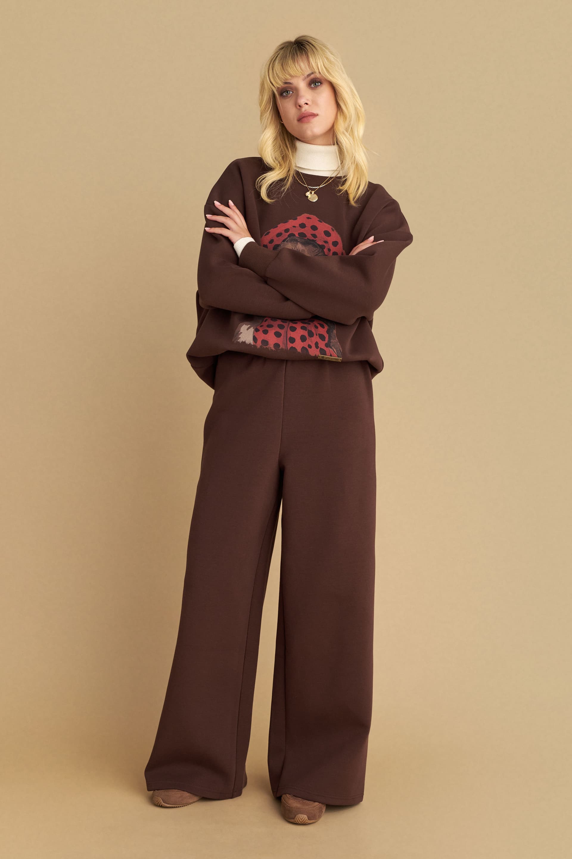 Παντελόνι φόρμας μονόχρωμο - Καφέ