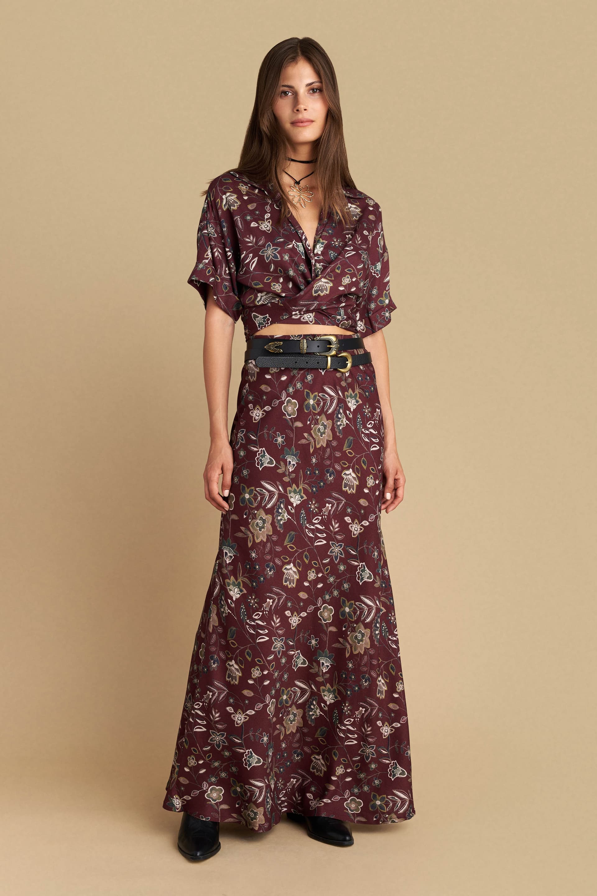 Φούστα μάξι φλοράλ - Πολύχρωμο