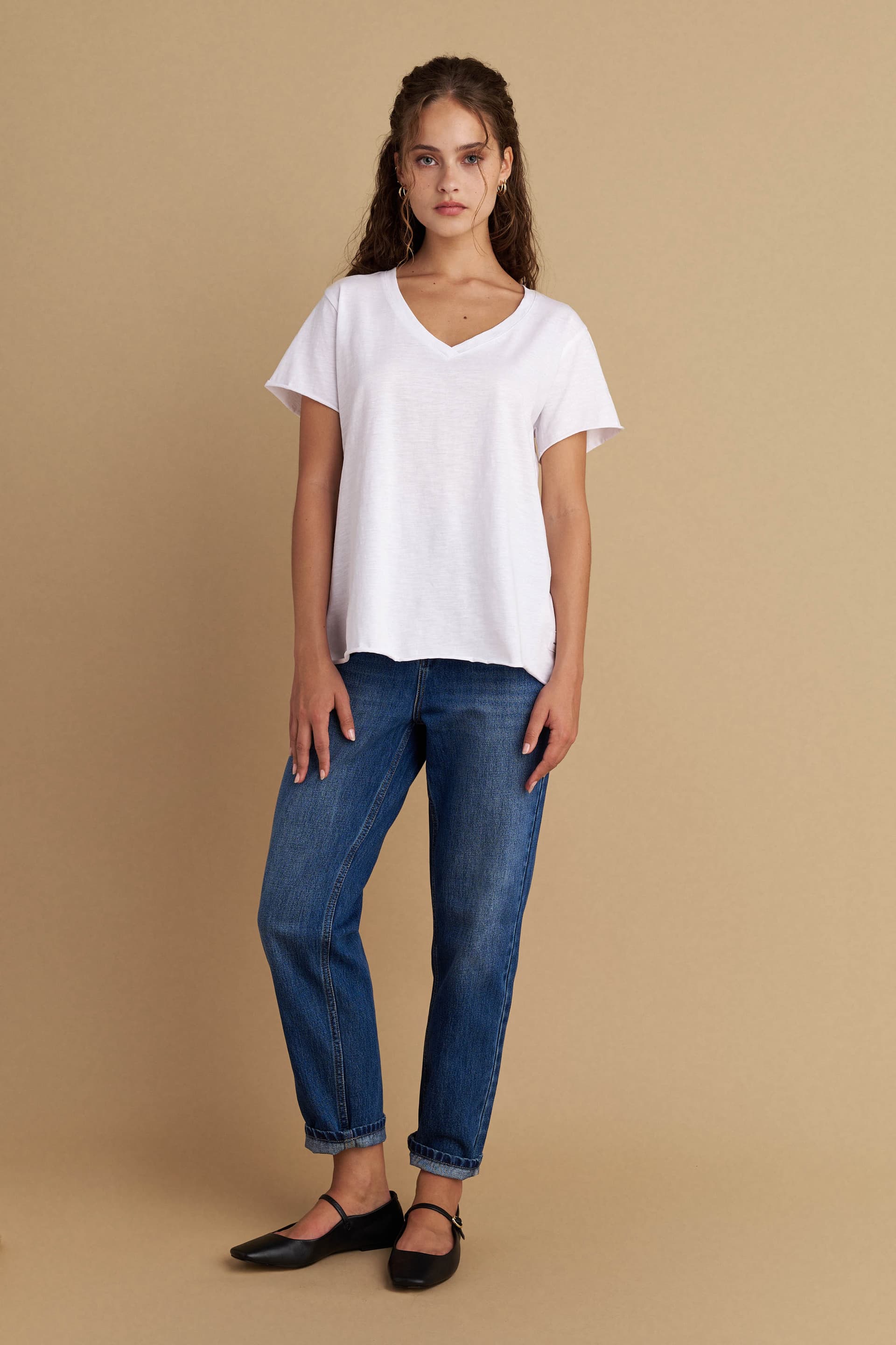 Μπλούζα μονόχρωμη basic - Λευκό