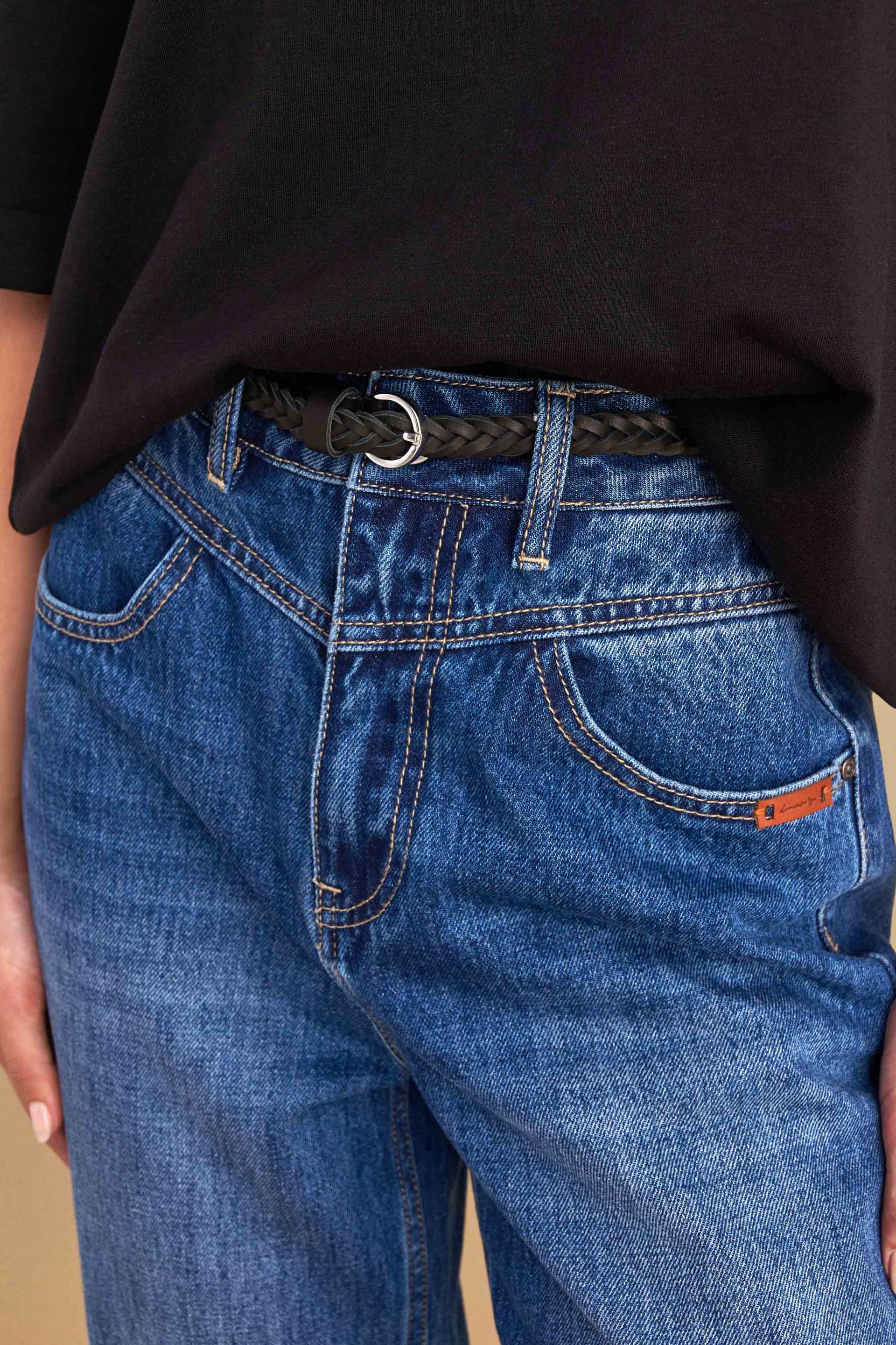 Δερμάτινη λεπτή ζώνη - Μαύρο