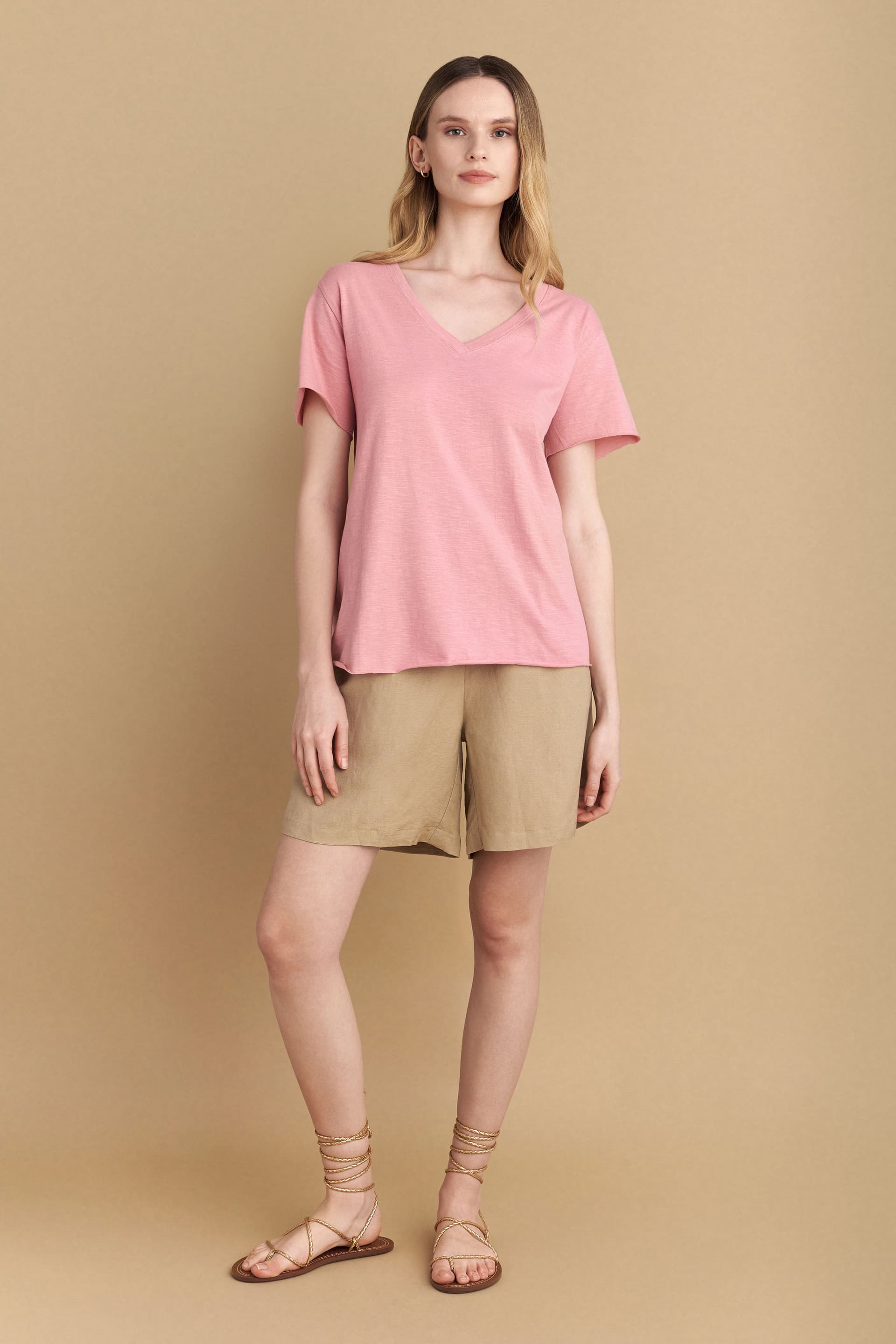 Μπλούζα μονόχρωμη basic - Ροζ