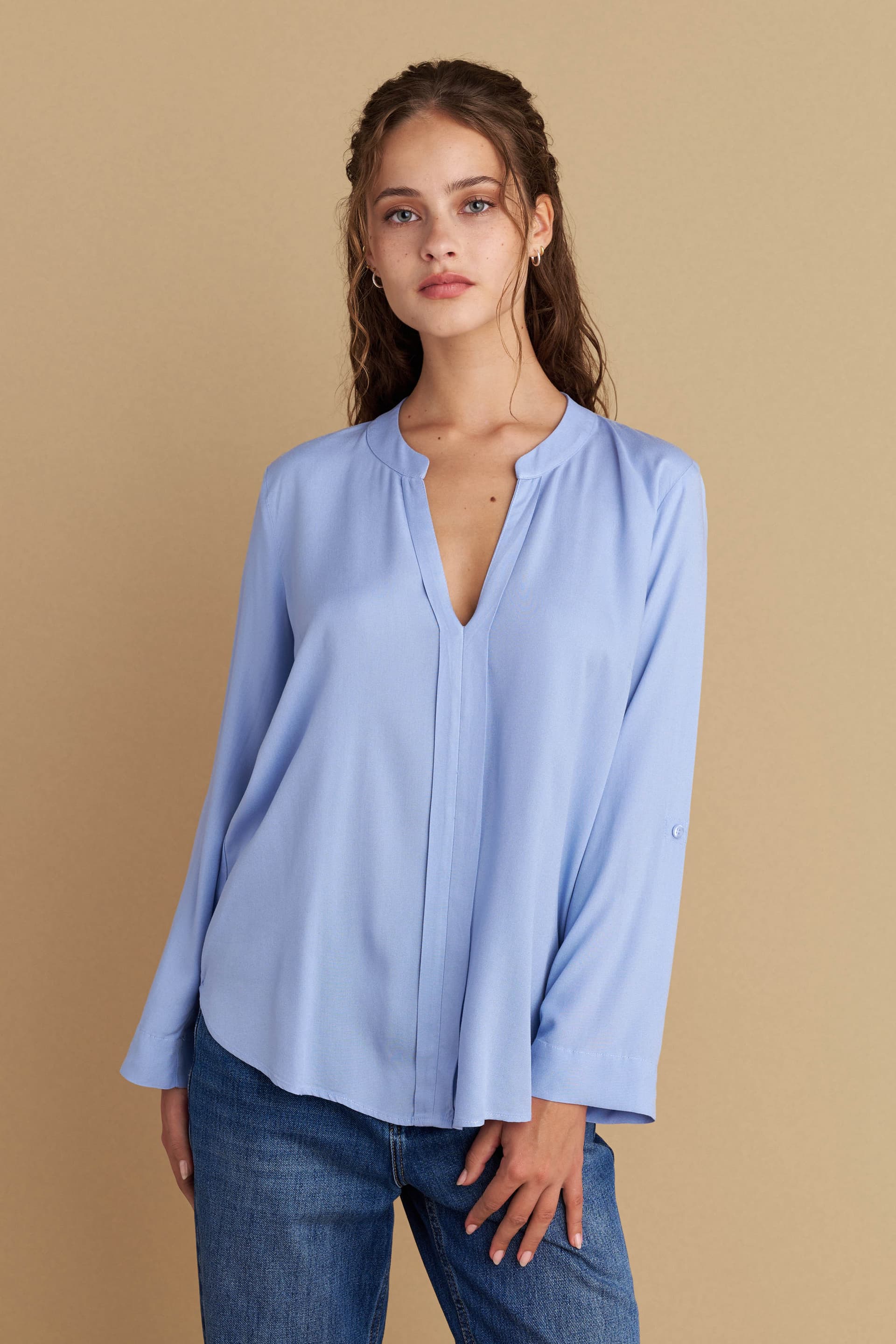 Τουνίκ μονόχρωμη V-neck - CIEL