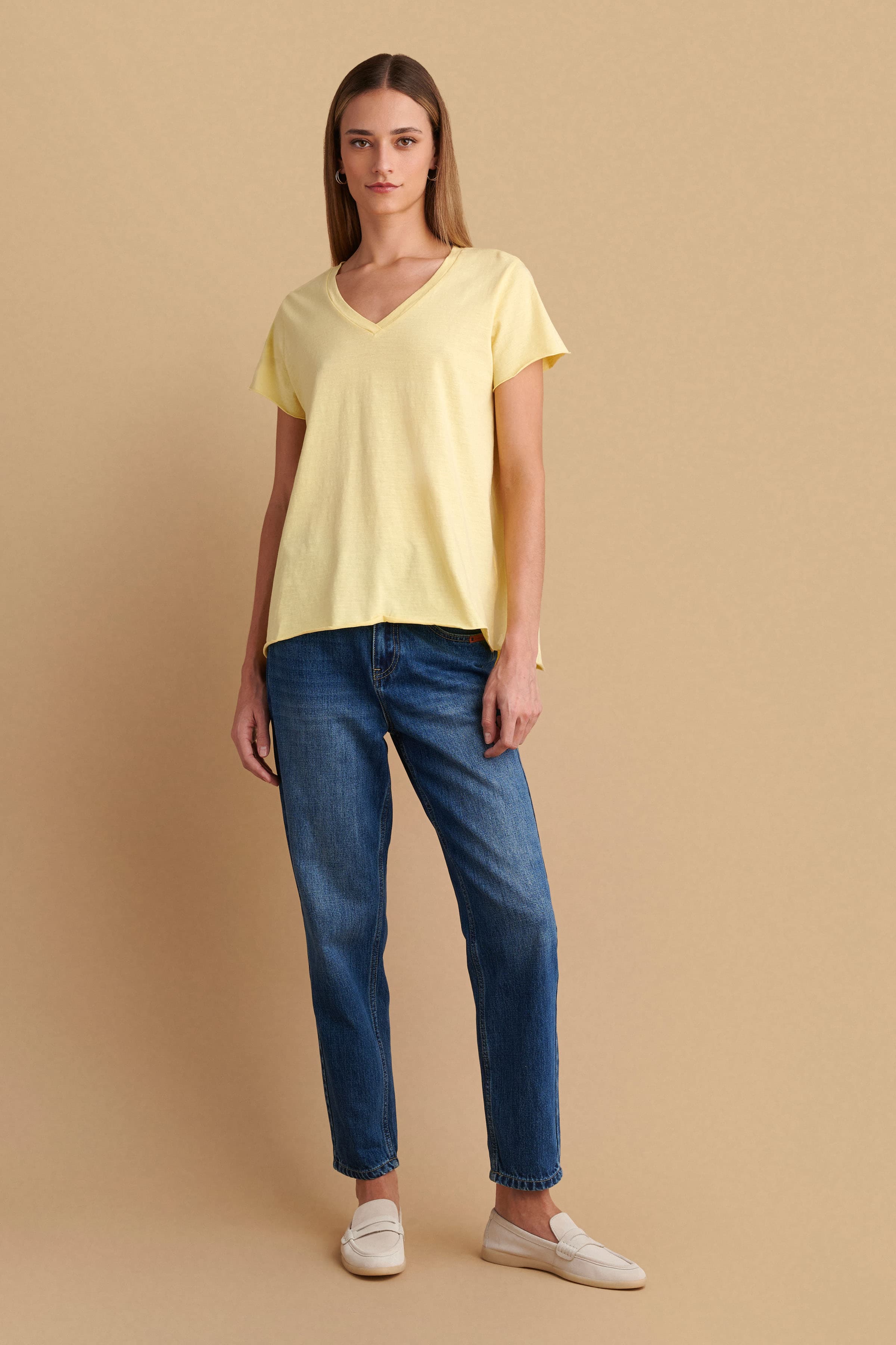 Μπλούζα μονόχρωμη basic - YELLOW