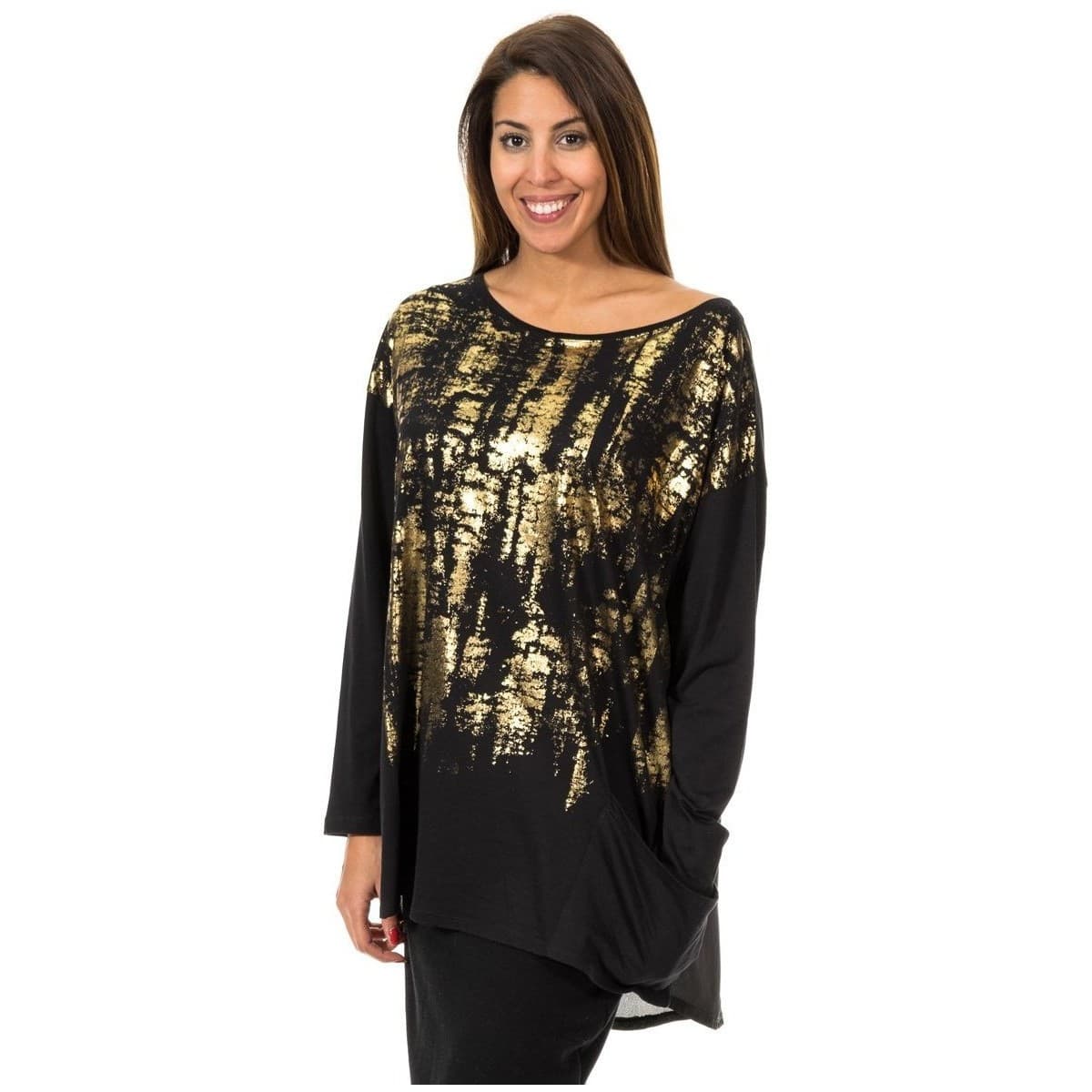 Μπλουζάκια με μακριά μανίκια Met 10DML0437-0999-S800