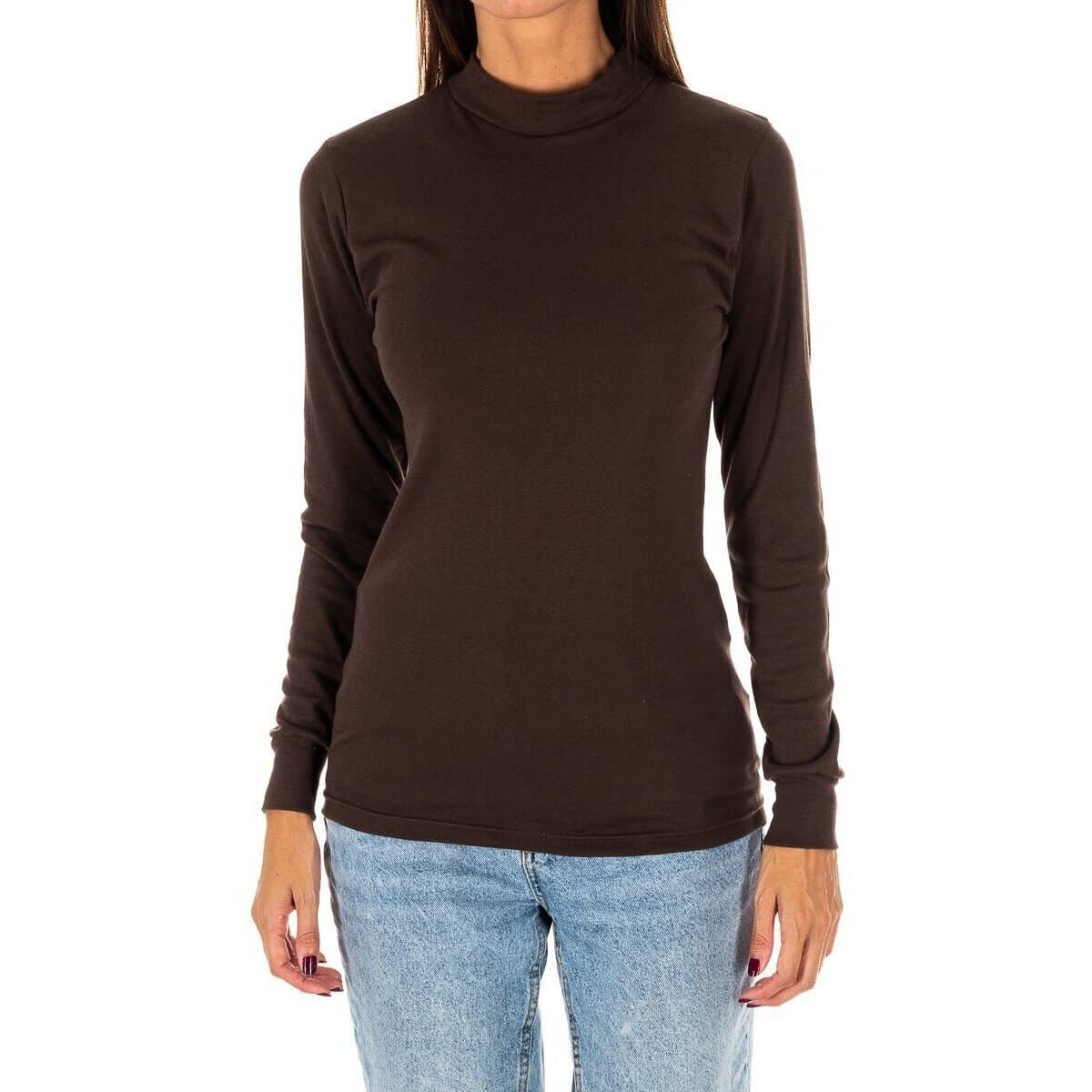 Μπλουζάκια με μακριά μανίκια Kisses And Love 1625-M-CHOCOLATE