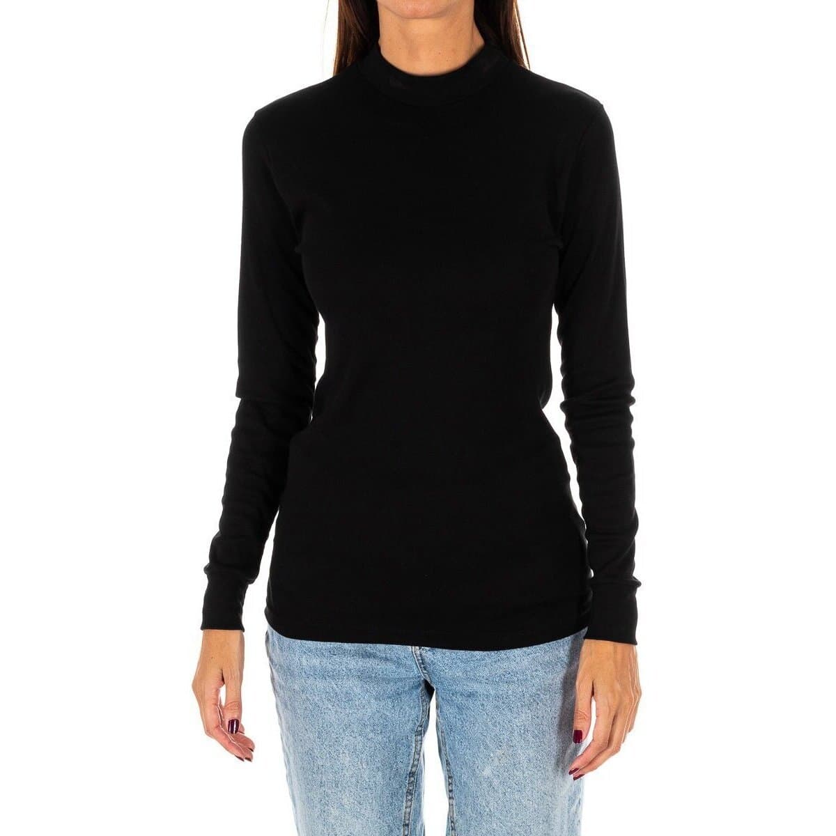 Μπλουζάκια με μακριά μανίκια Kisses And Love 1625-M-NEGRO