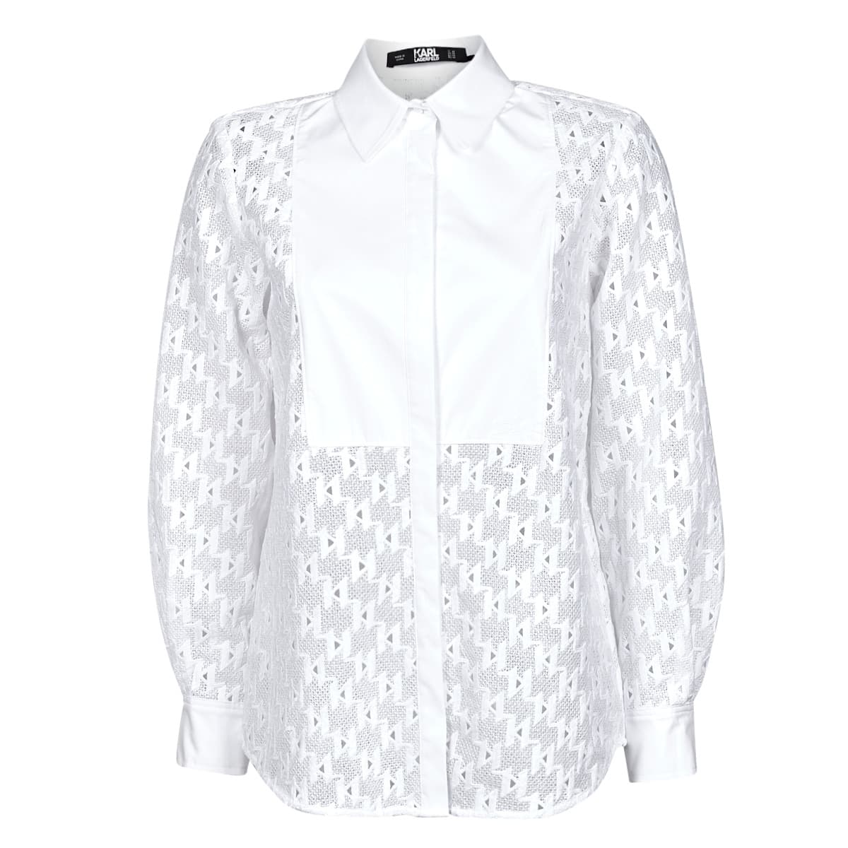 Πουκάμισα Karl Lagerfeld KL MONOGRAM LACE BIB SHIRT