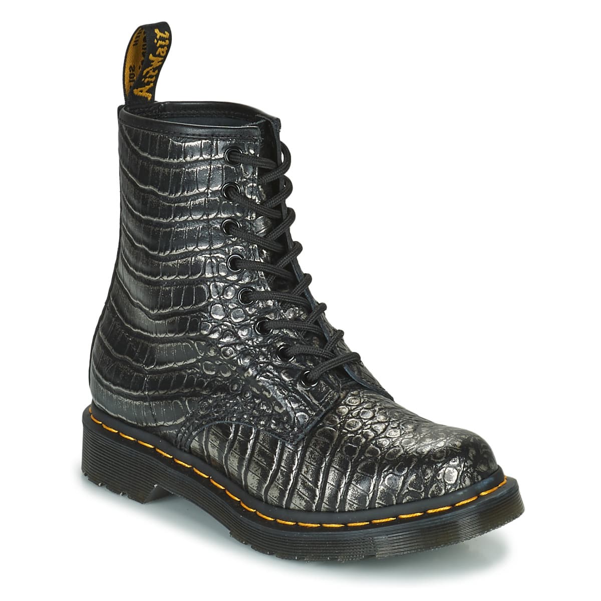 Μπότες Dr. Martens 1460 Gunmetal Wild Croc Emboss