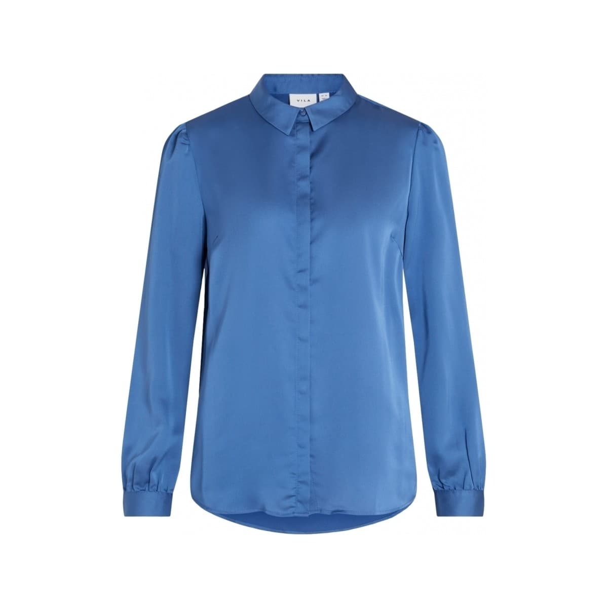 Μπλούζα Vila Camisa Ellette Satin L/S - Federal Blue