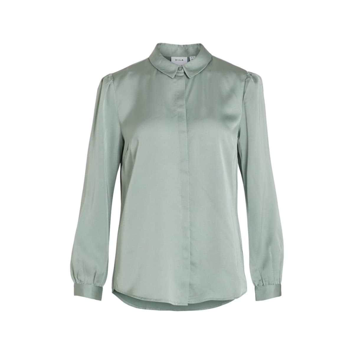 Μπλούζα Vila Shirt Ellette Satin L/S - Green/Milieu