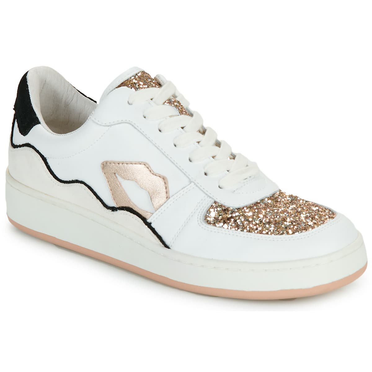 Xαμηλά Sneakers Bons baisers de Paname LOULOU BLANC ROSE GOLD GLITTER