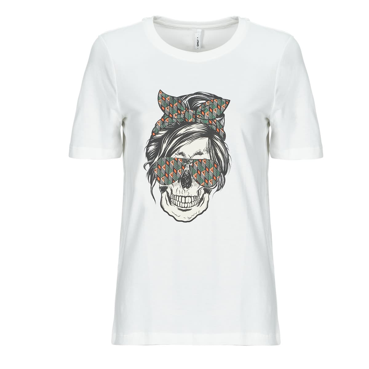 T-shirt με κοντά μανίκια Only ONLABELLA L/S GLITTER V-NECK CS KNT