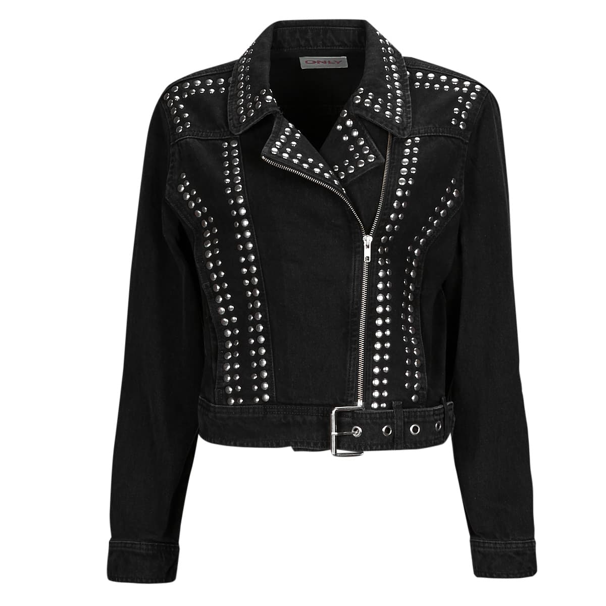 Δερμάτινο Μπουφάν Only ONLGILLA LS STUD DNM BIKER JACKET CRO