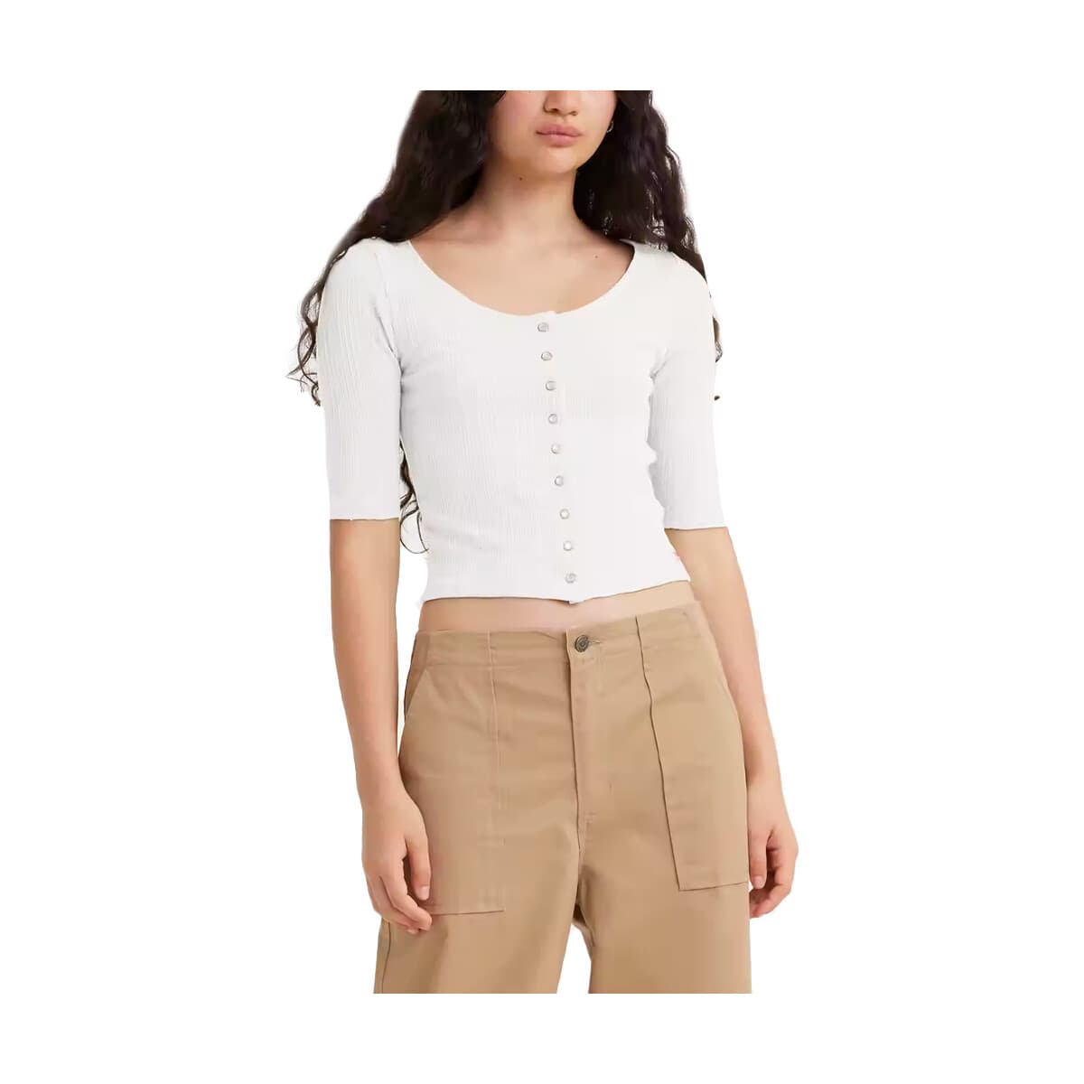 Μπλουζάκια με μακριά μανίκια Levis DRY GOODS POINTELLE BLOUSE WOMEN