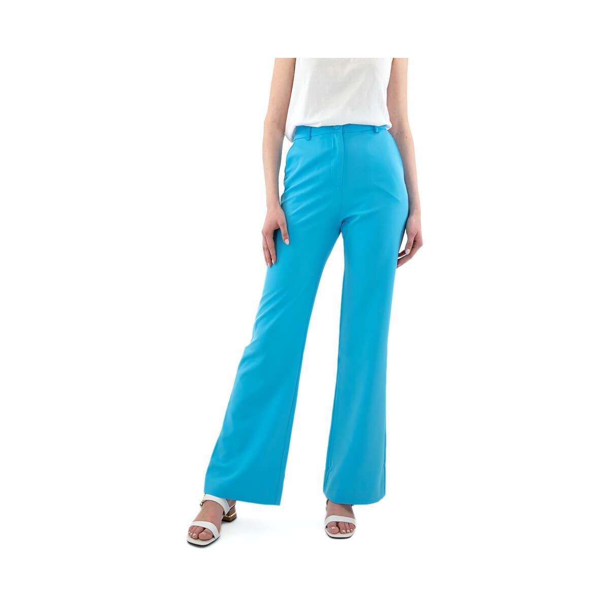 Παντελόνια My T Wearables HIGH WAIST STRAIGHT FIT PANTS WOMEN