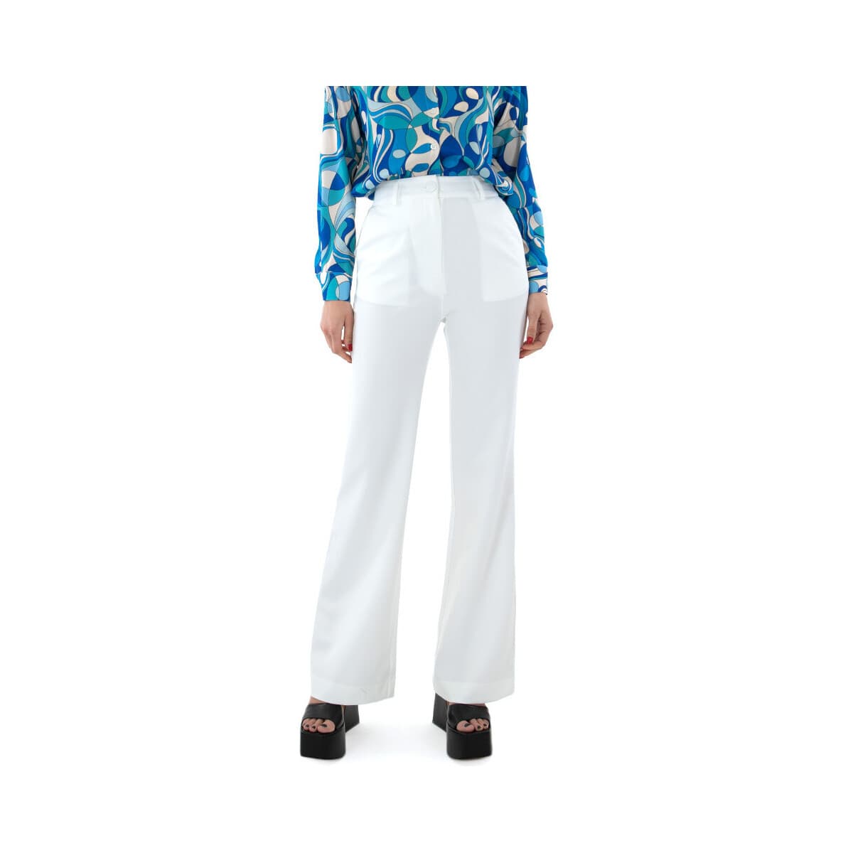 Παντελόνια My T Wearables HIGH WAIST STRAIGHT FIT PANTS WOMEN