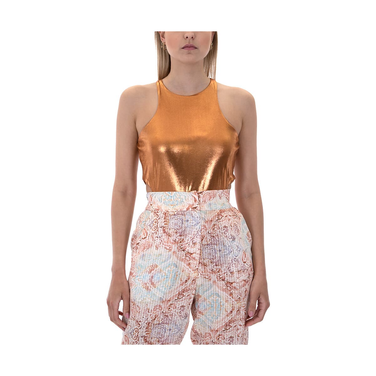 Μπλουζάκια με μακριά μανίκια Project Soma KERA BRONZE BODYSUIT WOMEN