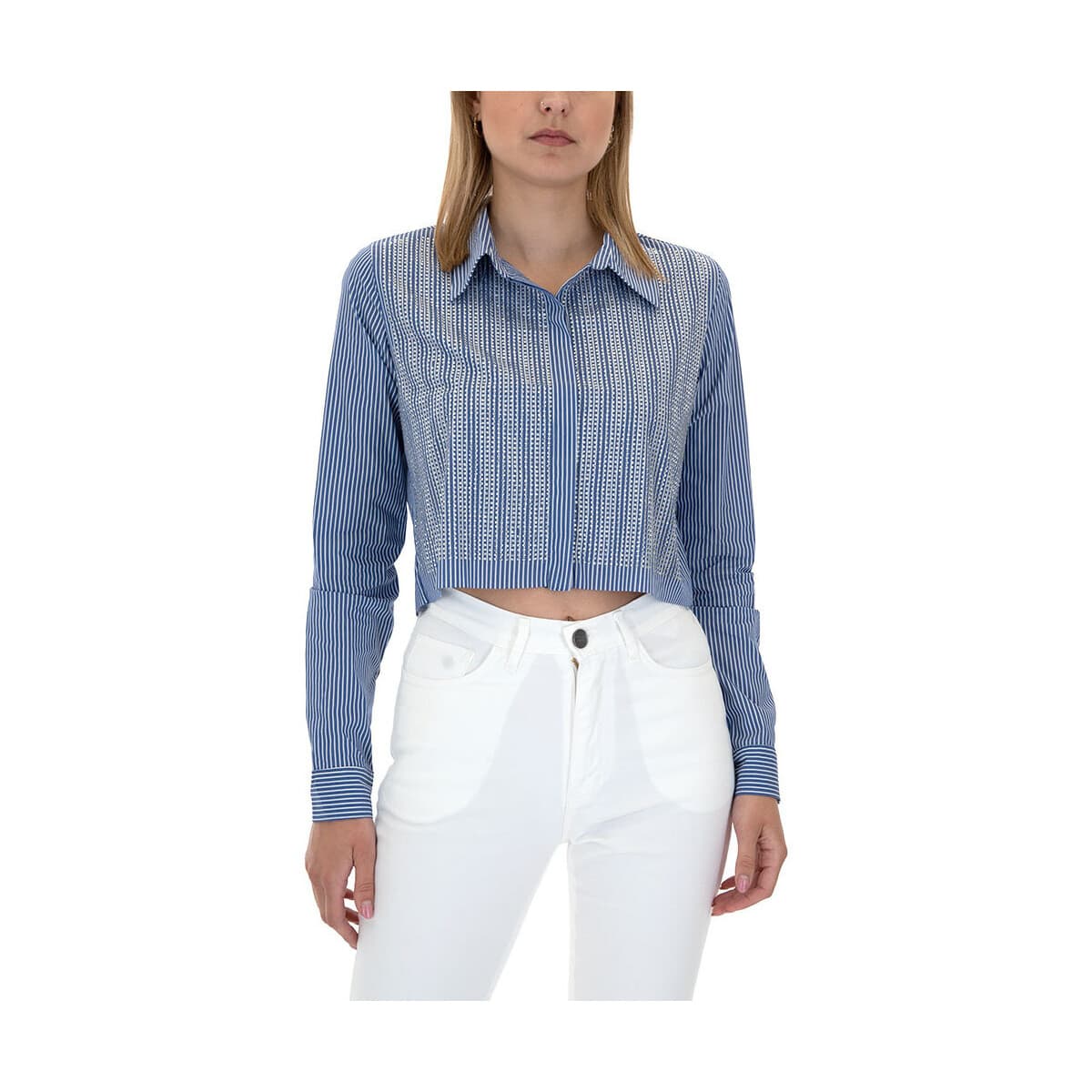 Πουκάμισα Studio 83 FACO STRASS CROP SHIRT WOMEN