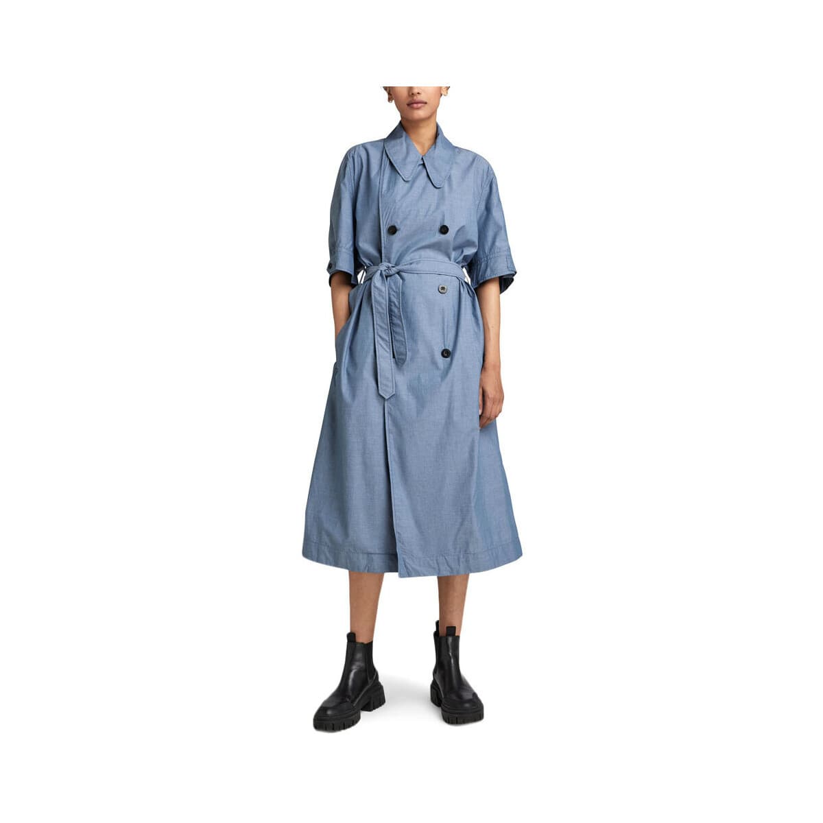 Φορέματα G-Star Raw HIGH TRENCH MIDI DRESS WOMEN