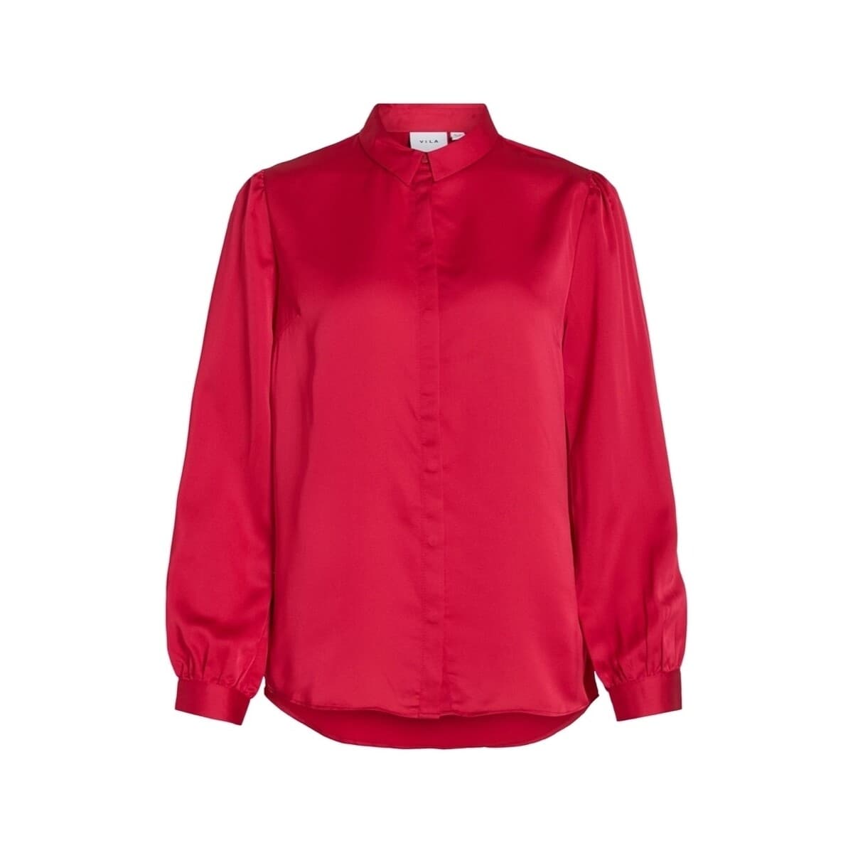 Μπλούζα Vila Noos Ellette Satin Shirt - Love Potion
