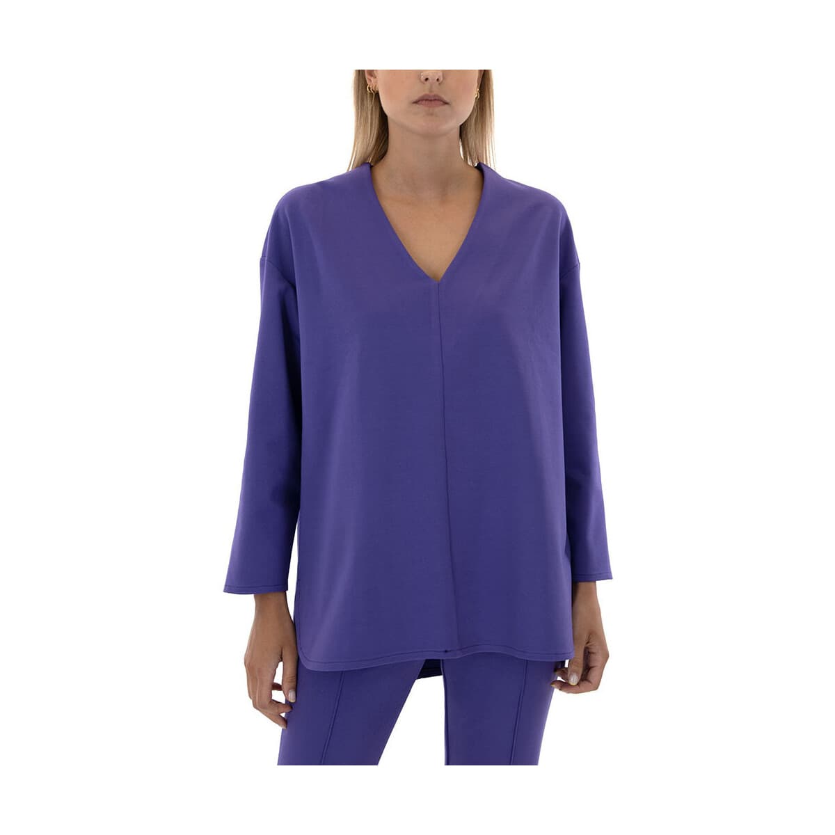 Μπλουζάκια με μακριά μανίκια My T Wearables V NECK OVERSIZED FIT LONGSLEEVE BLOUSE WOMEN