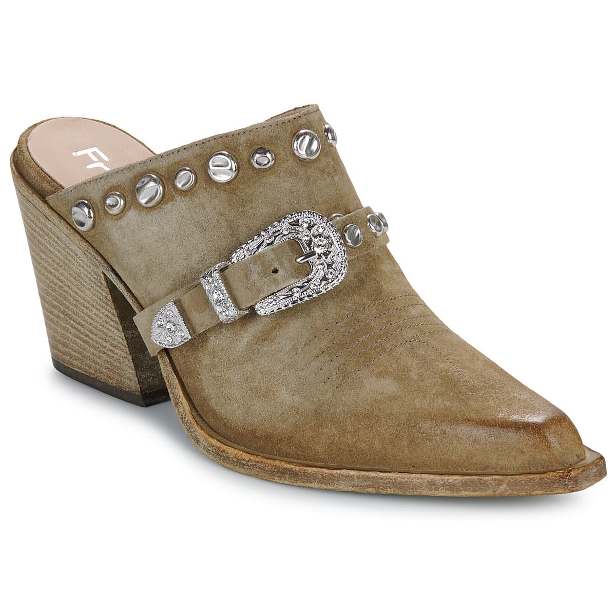 Mules Fru.it 8586-944-CUOIO-GREZZO-VELOUR-PLANET