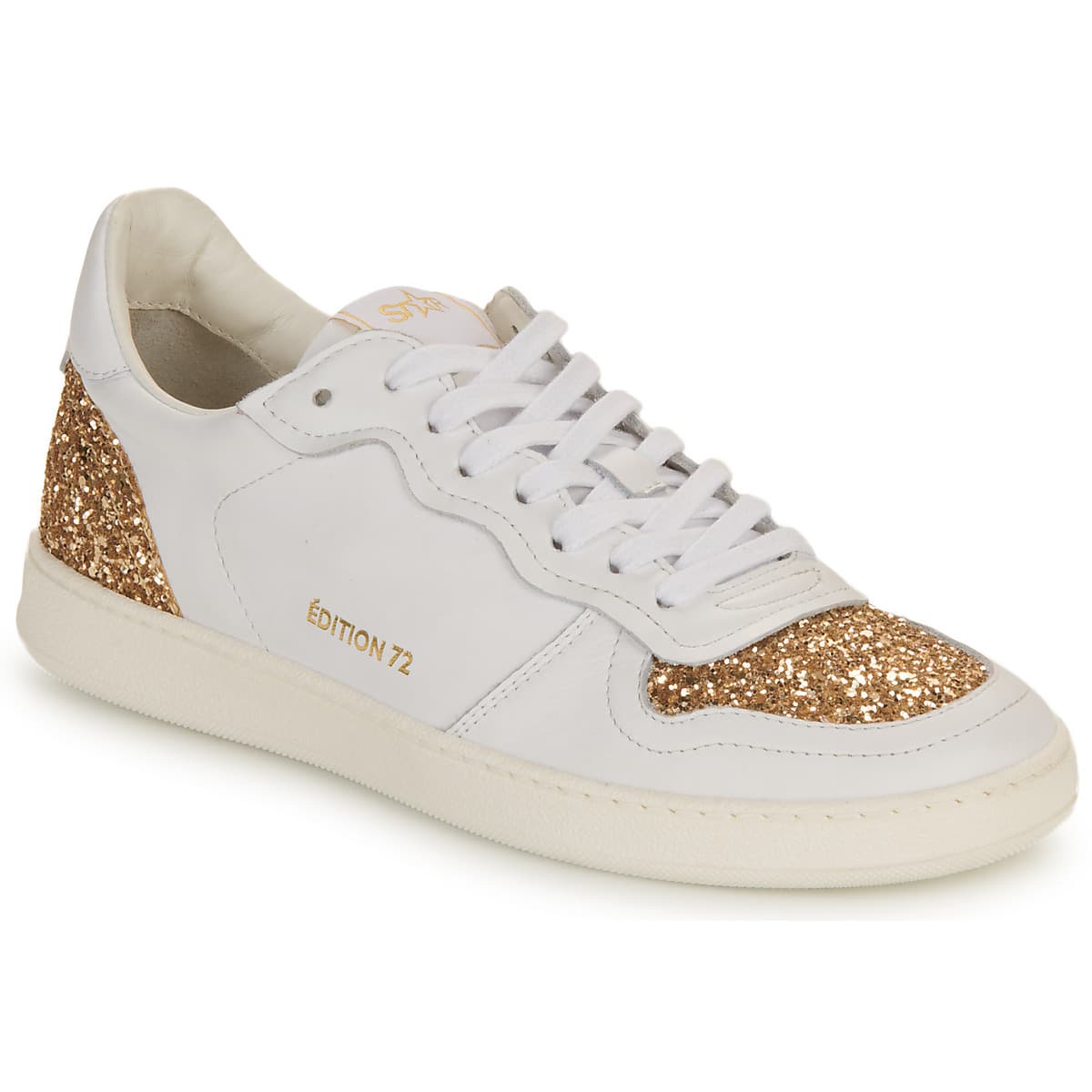 Xαμηλά Sneakers Myma 7616MY00-CUIR-BLANC-GLIT-PLATINE