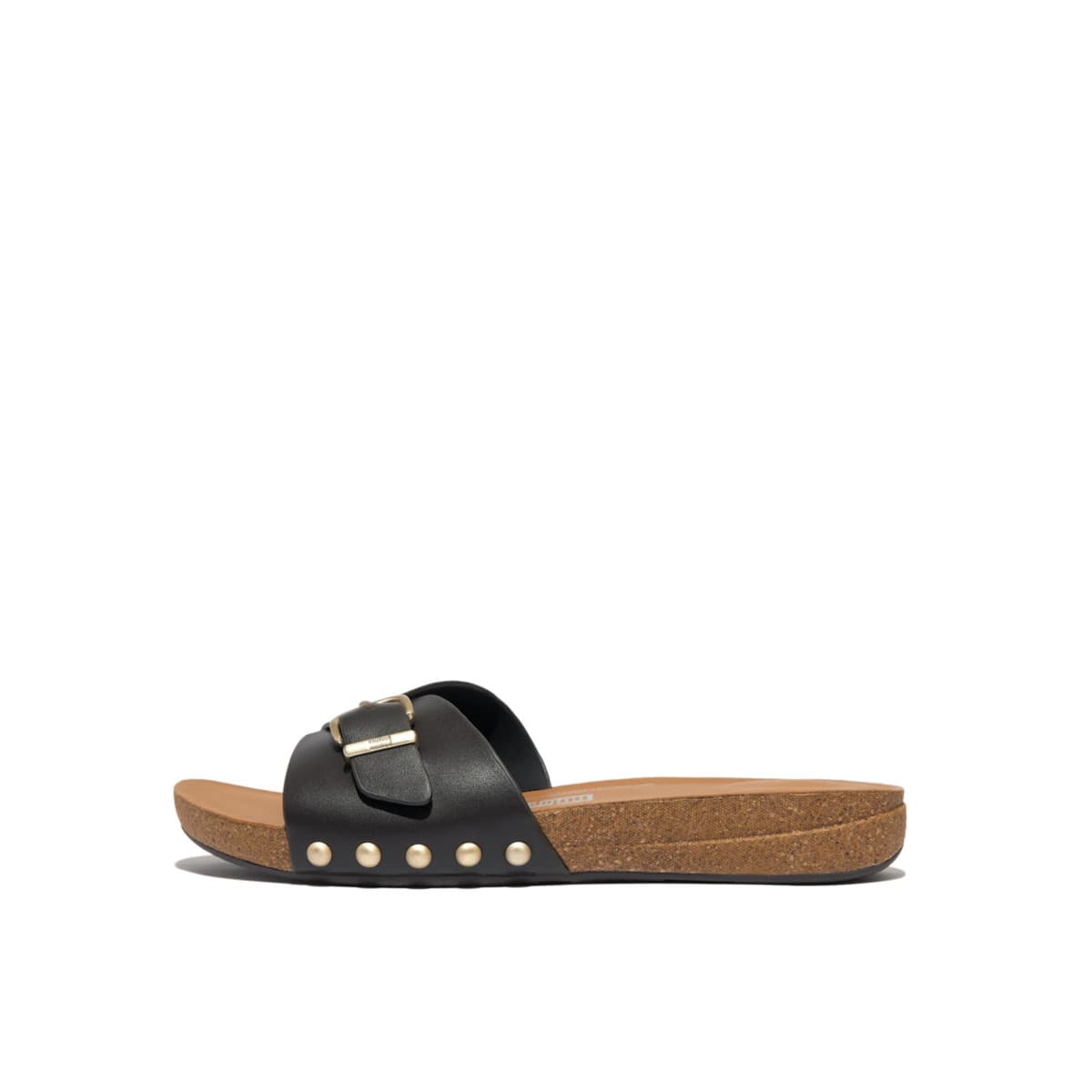 Mules FitFlop IQUSHION ADJUSTABLE BUCKLE LEATHER SLIDES