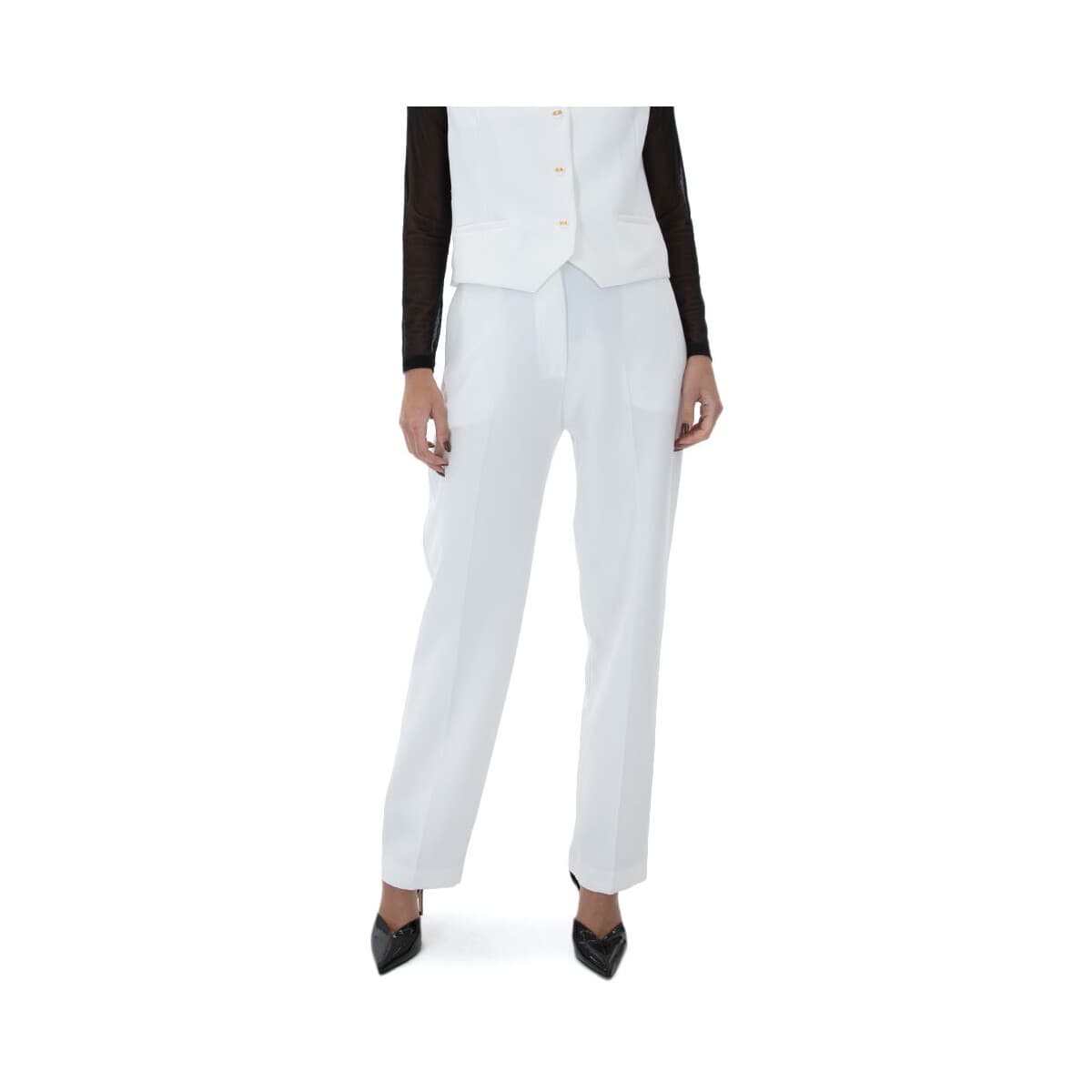 Παντελόνια C.manolo HIGH WAIST STRAIGHT FIT PANTS WOMEN