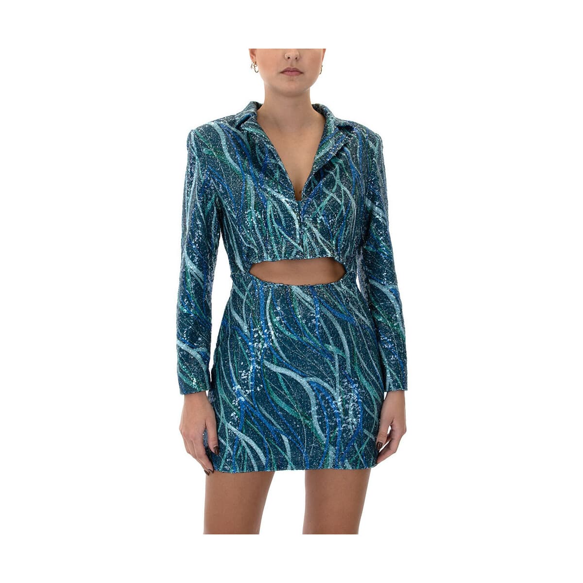 Φορέματα My T Wearables SEQUINED LONGSLEEVE MINI DRESS WOMEN