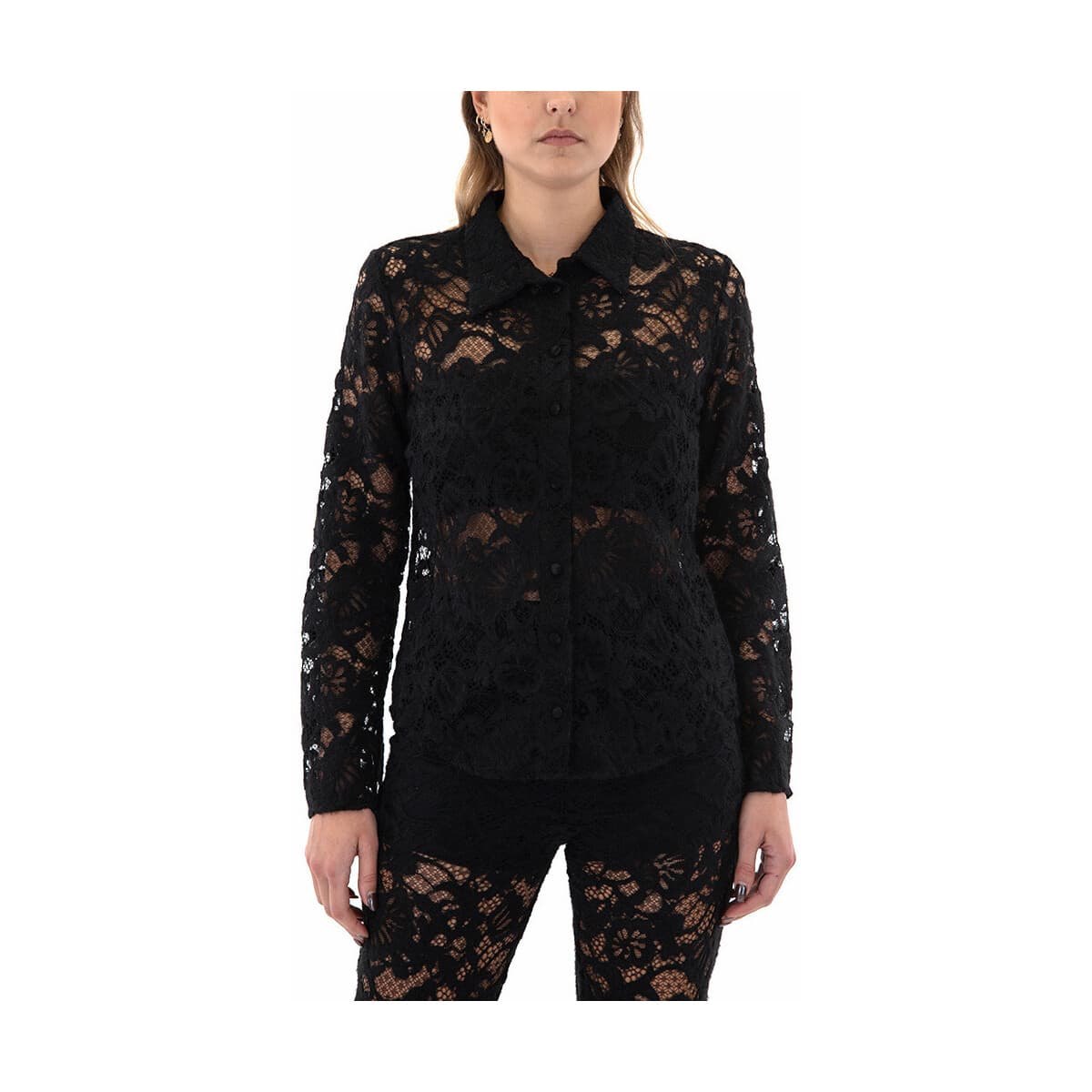 Πουκάμισα Studio 83 FLOWER LACE SEE THROUGH SHIRT WOMEN