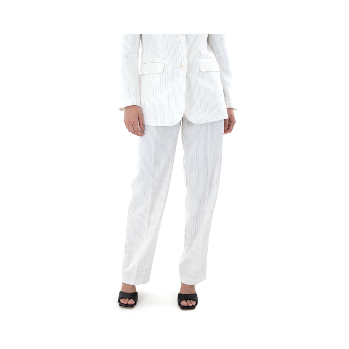 Παντελόνια Only ONLREINA STRIPES HIGH WAIST STRAIGHT FIT L.32 PANTS WOMEN