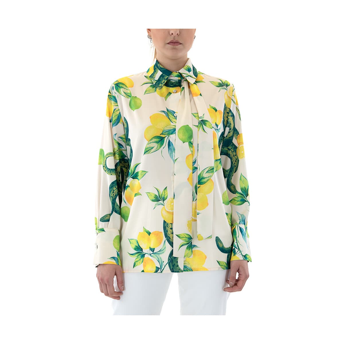 Πουκάμισα C.manolo PRINTED LONGSLEEVE COMFORT FIT SHIRT WOMEN