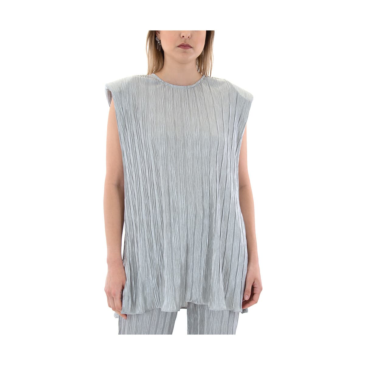 Αμάνικα/T-shirts χωρίς μανίκια My T Wearables PADDED SHOULDERS SLEEVELESS BLOUSE WOMEN