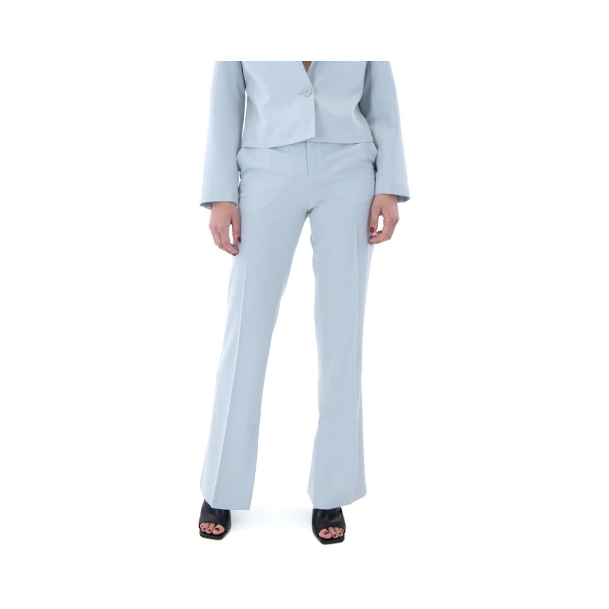 Παντελόνια My T Wearables PLEATED HIGH WAIST STRAIGHT FIT PANTS WOMEN